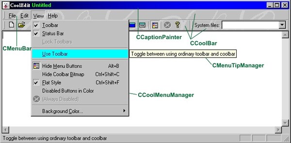 Screen shot of CoolEdit sample application.