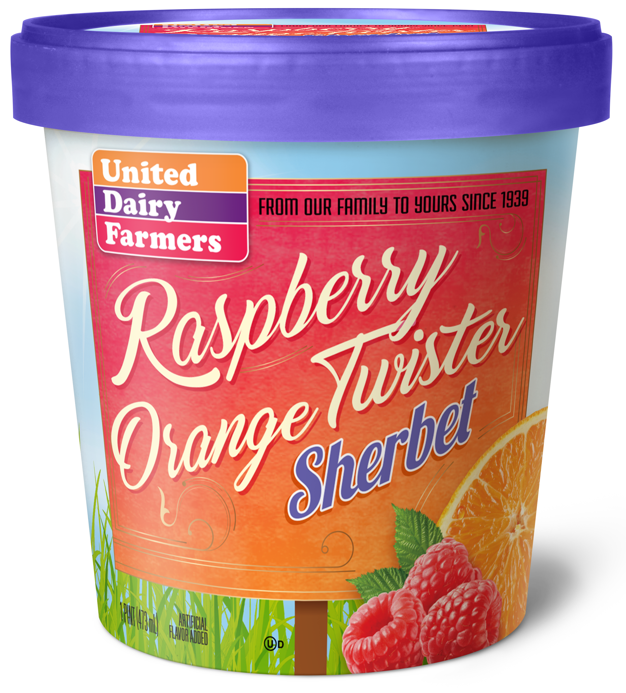 Raspberry Orange Twister Sherbet
