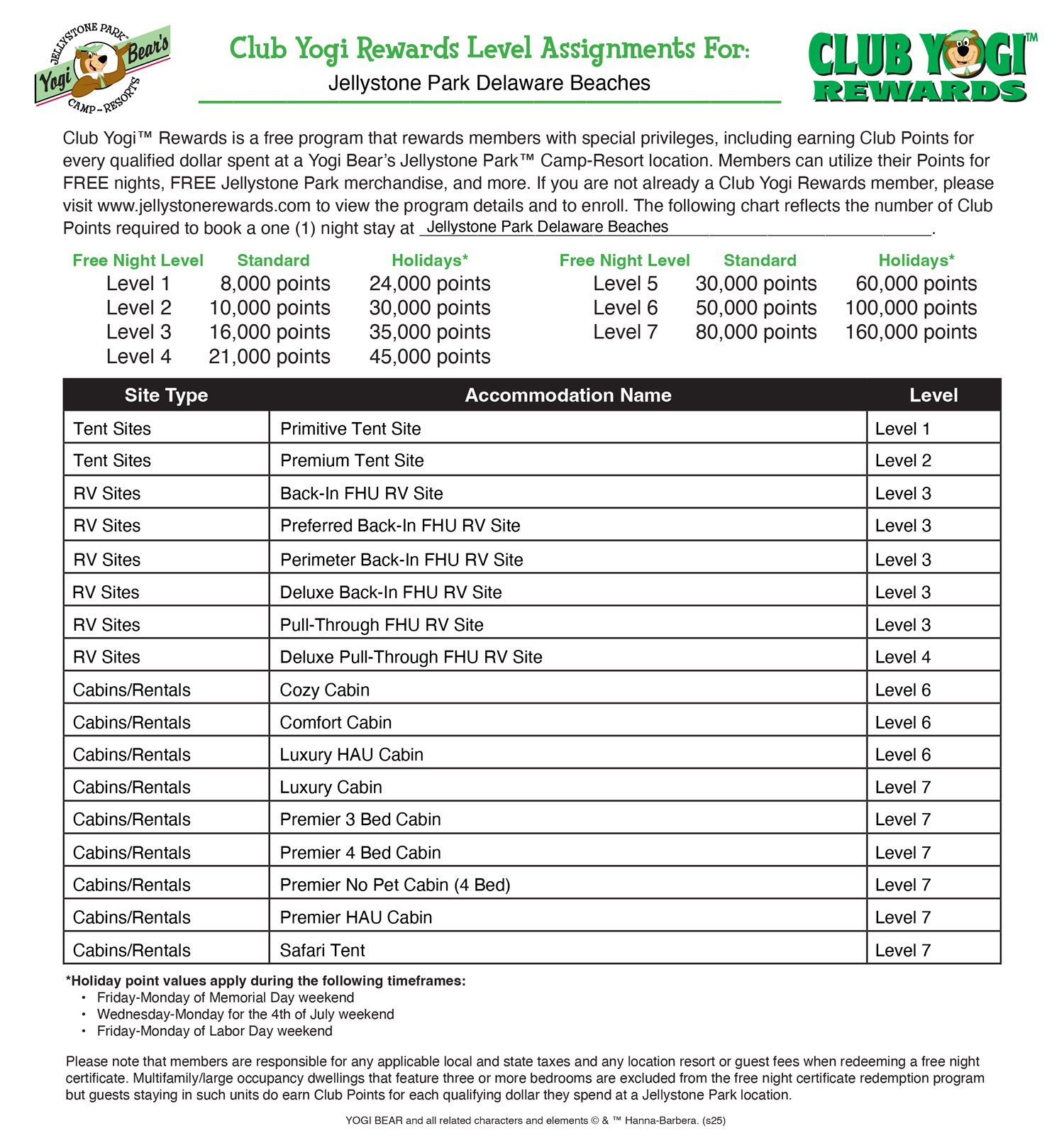 FREE Program for Jellystone Park Guests