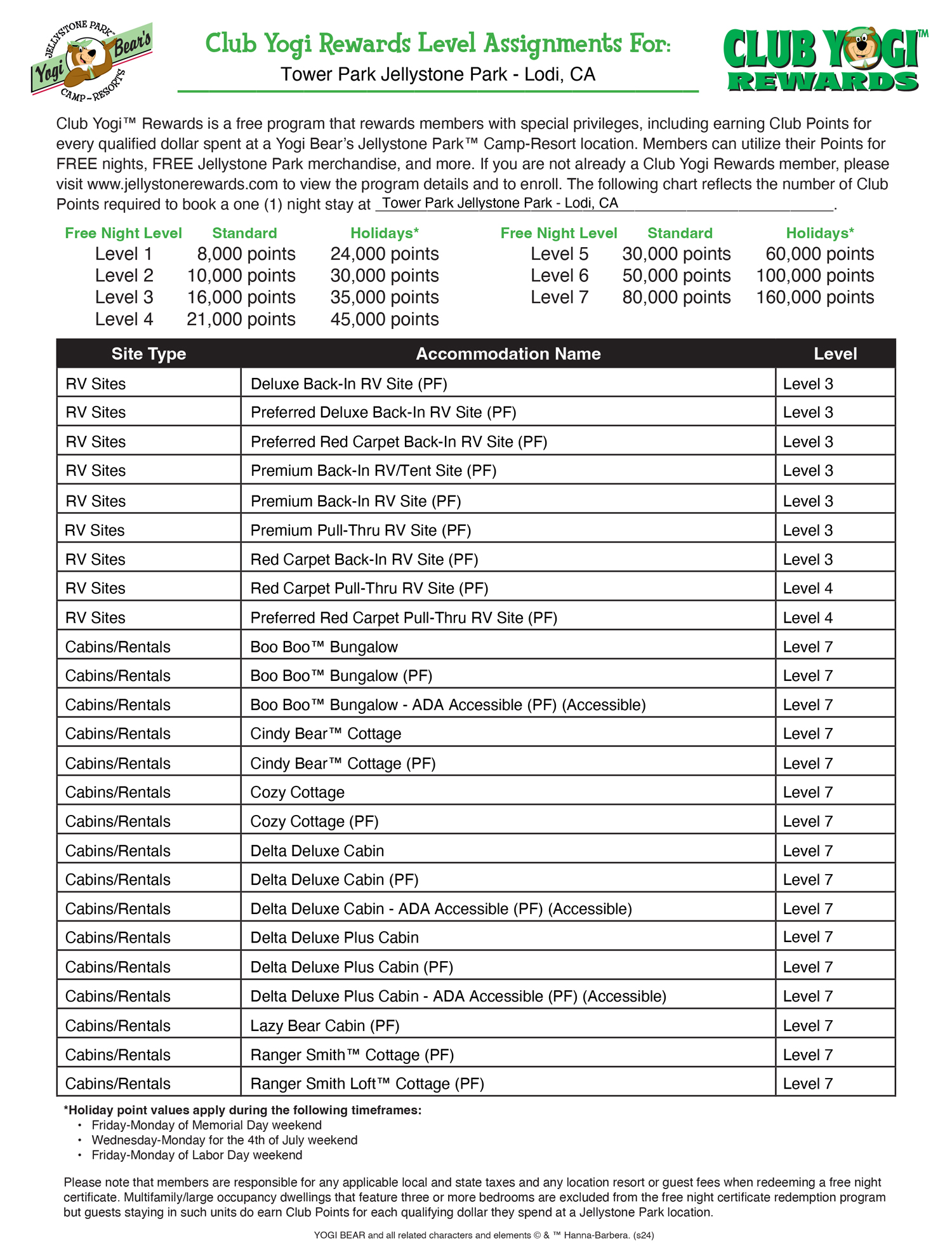 FREE Program for Jellystone Park Guests