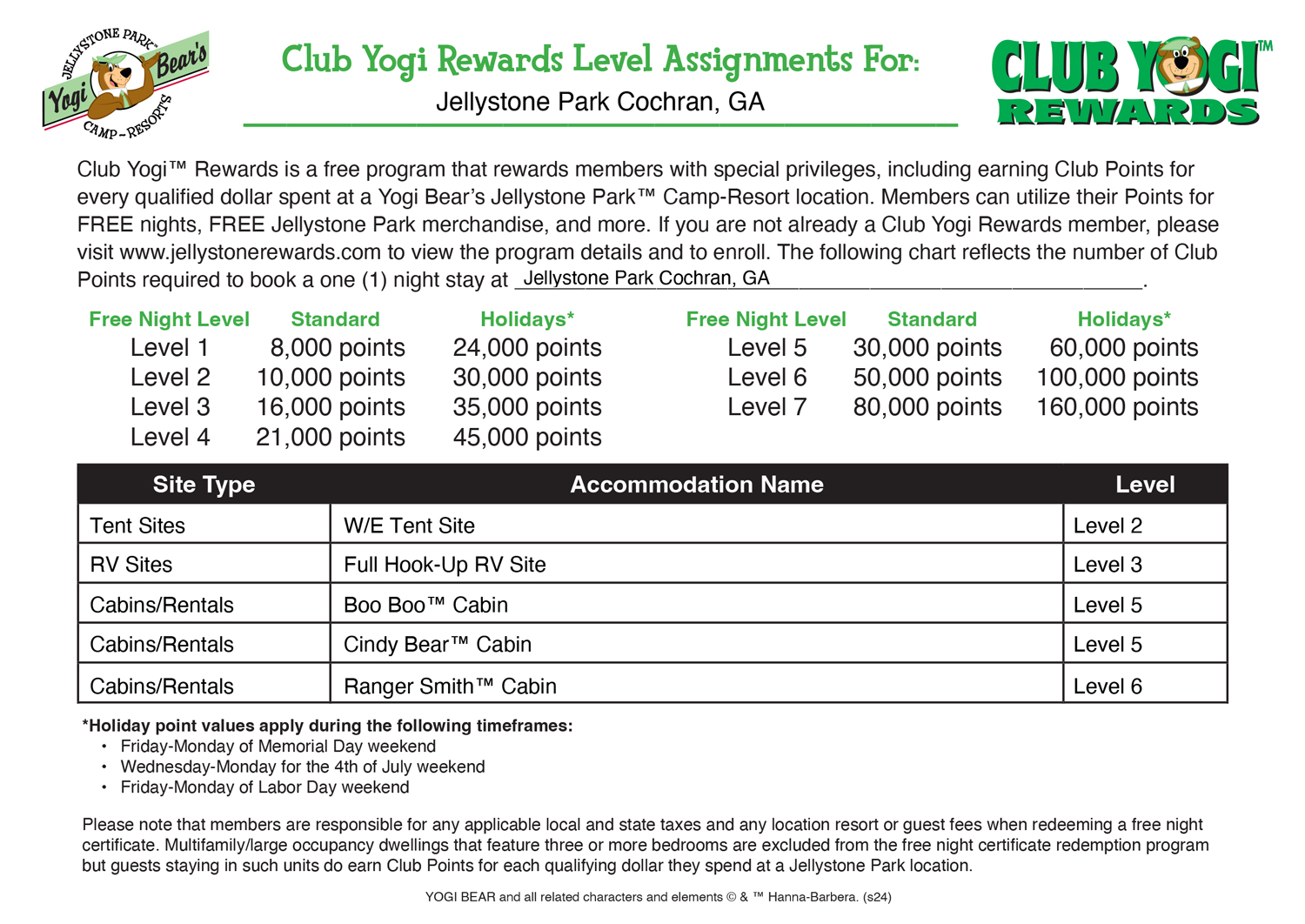 FREE Program for Jellystone Park Guests