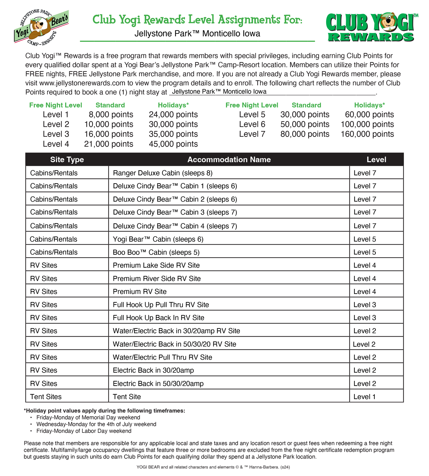 FREE Program for Jellystone Park Guests