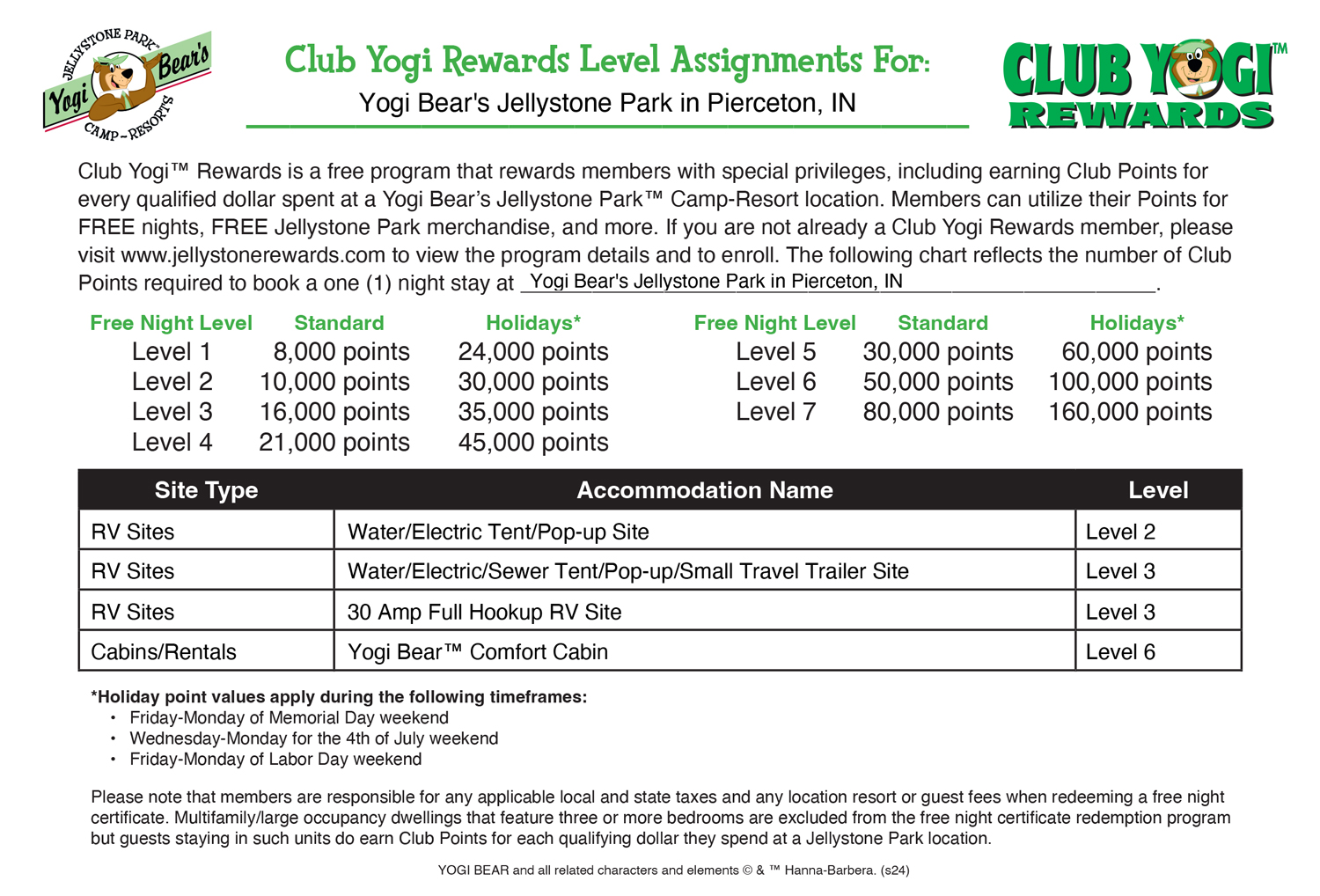 FREE Program for Jellystone Park Guests