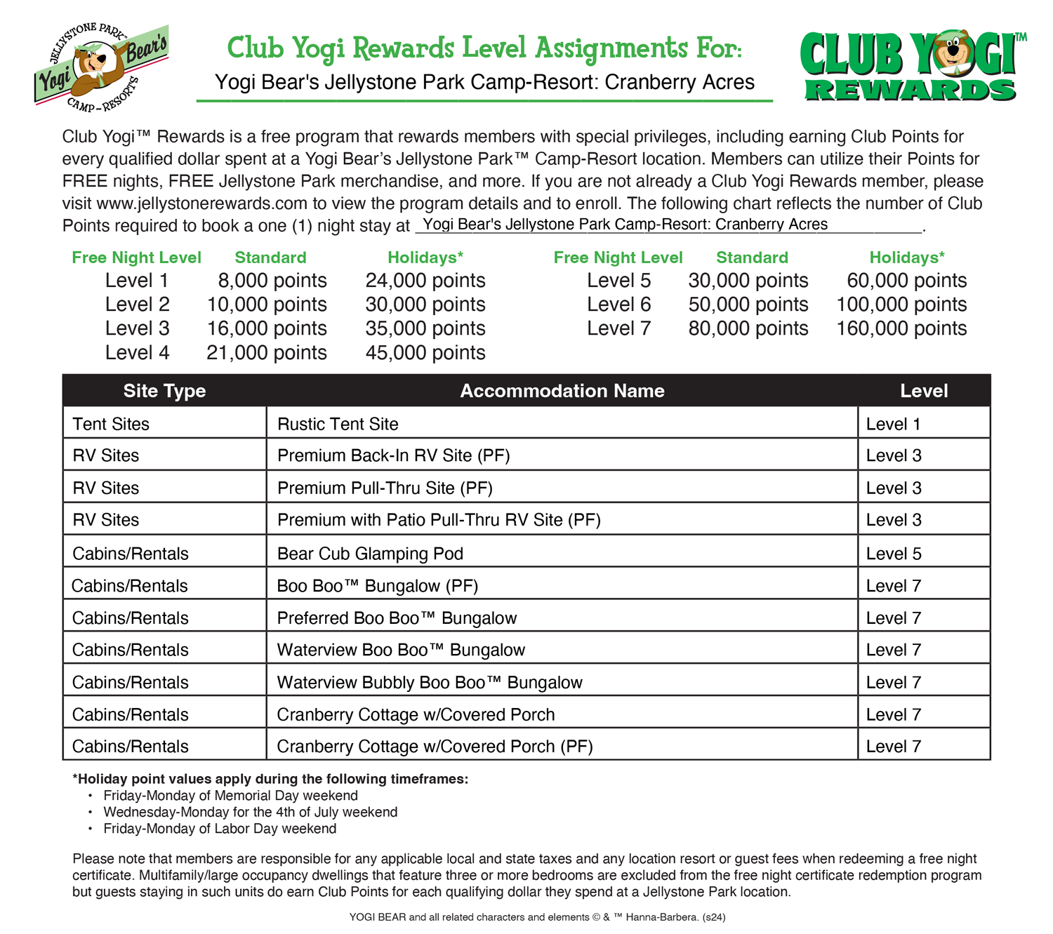 FREE Program for Jellystone Park Guests