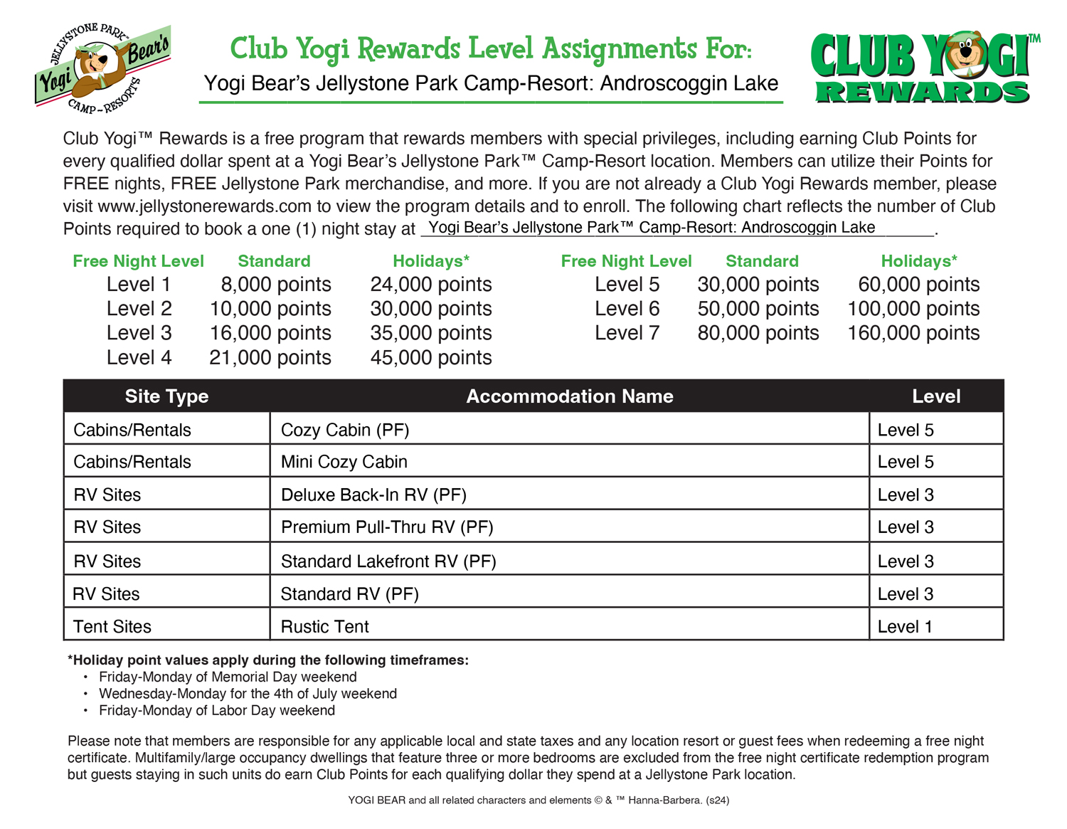 FREE Program for Jellystone Park Guests
