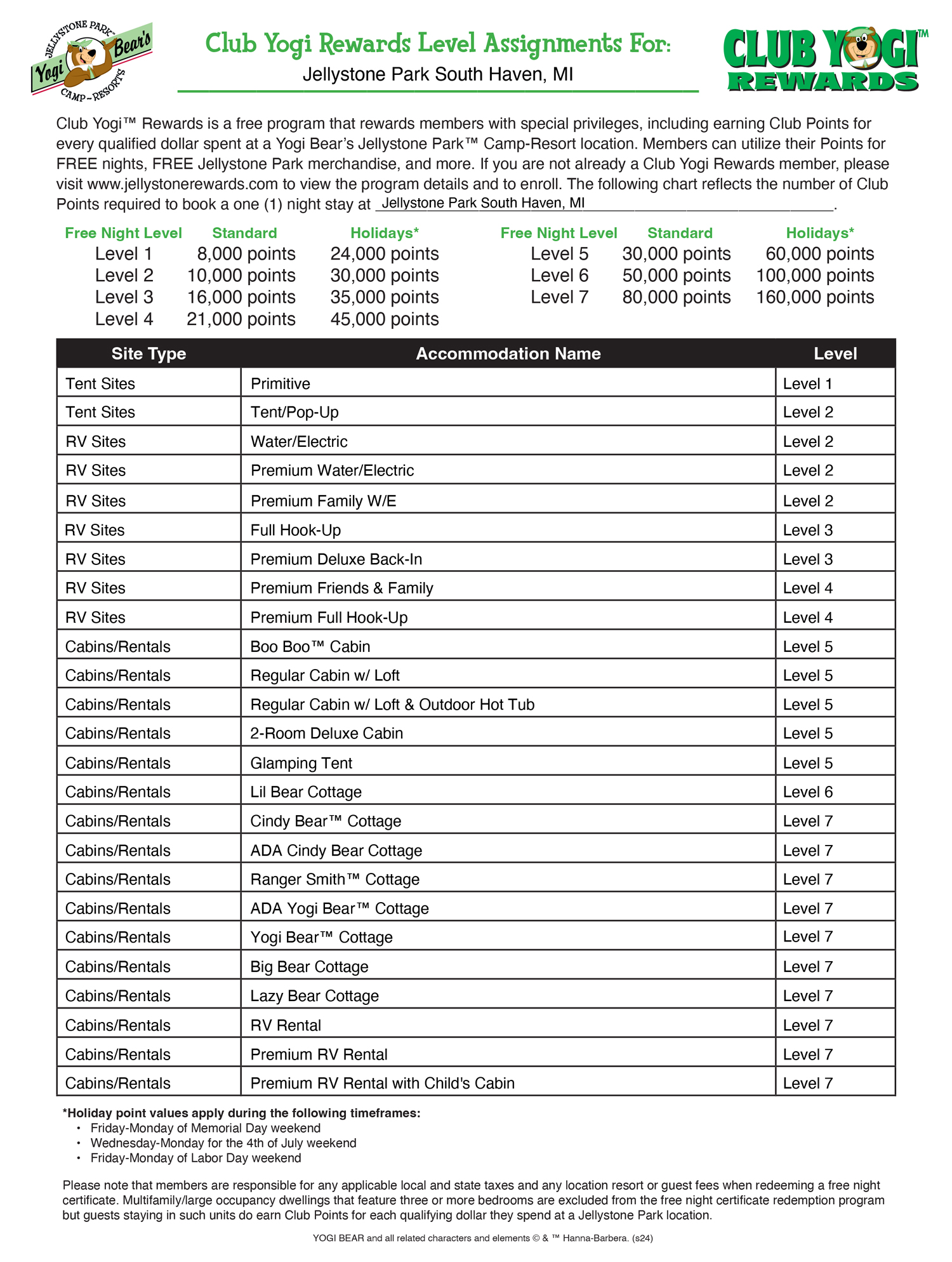 FREE Program for Jellystone Park Guests