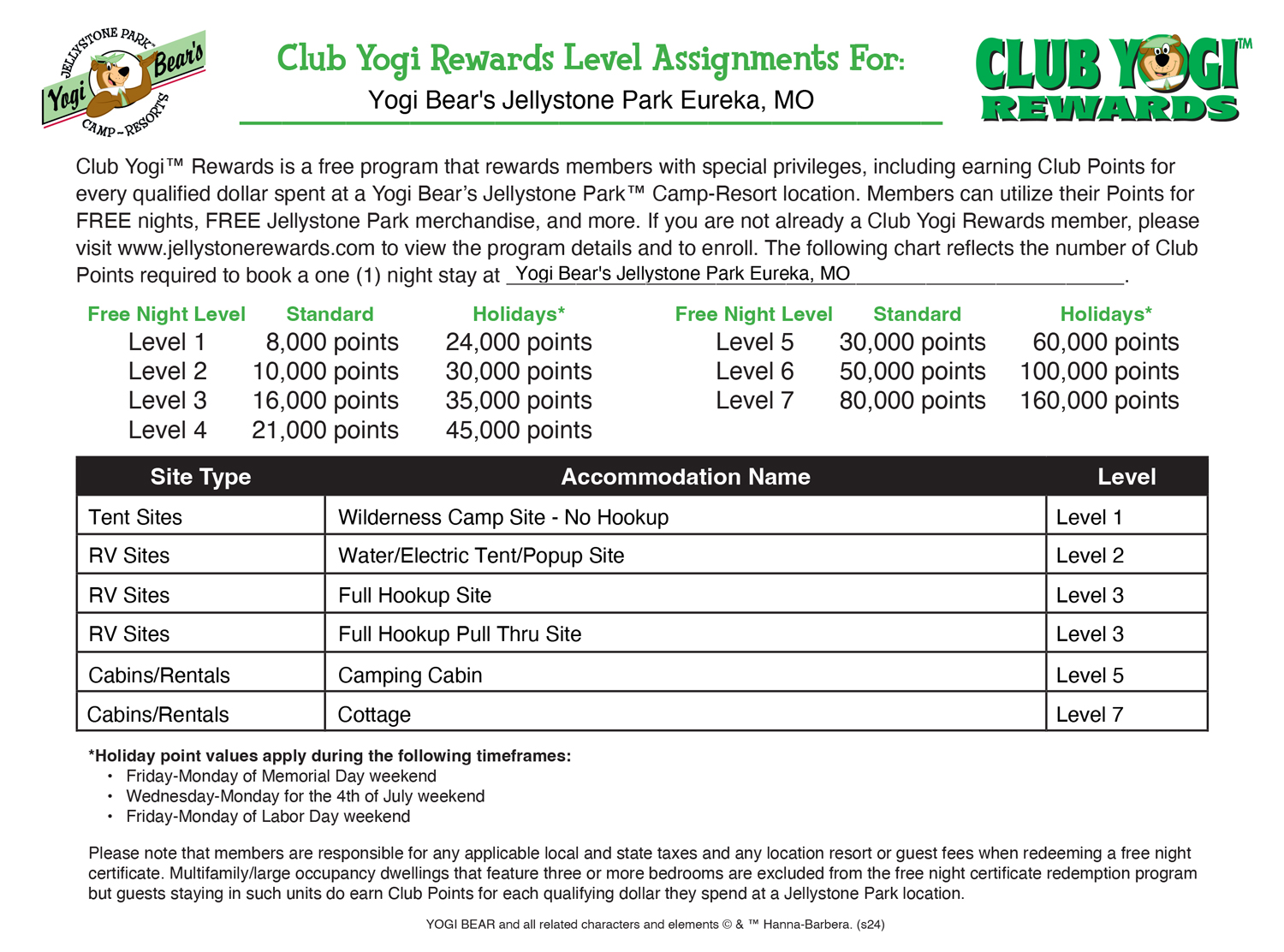 FREE Program for Jellystone Park Guests