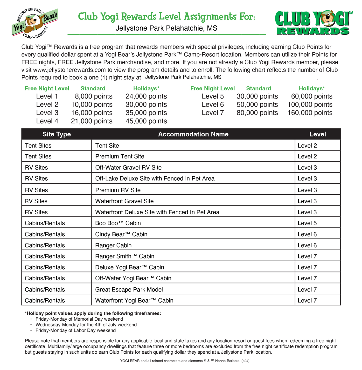 FREE Program for Jellystone Park Guests