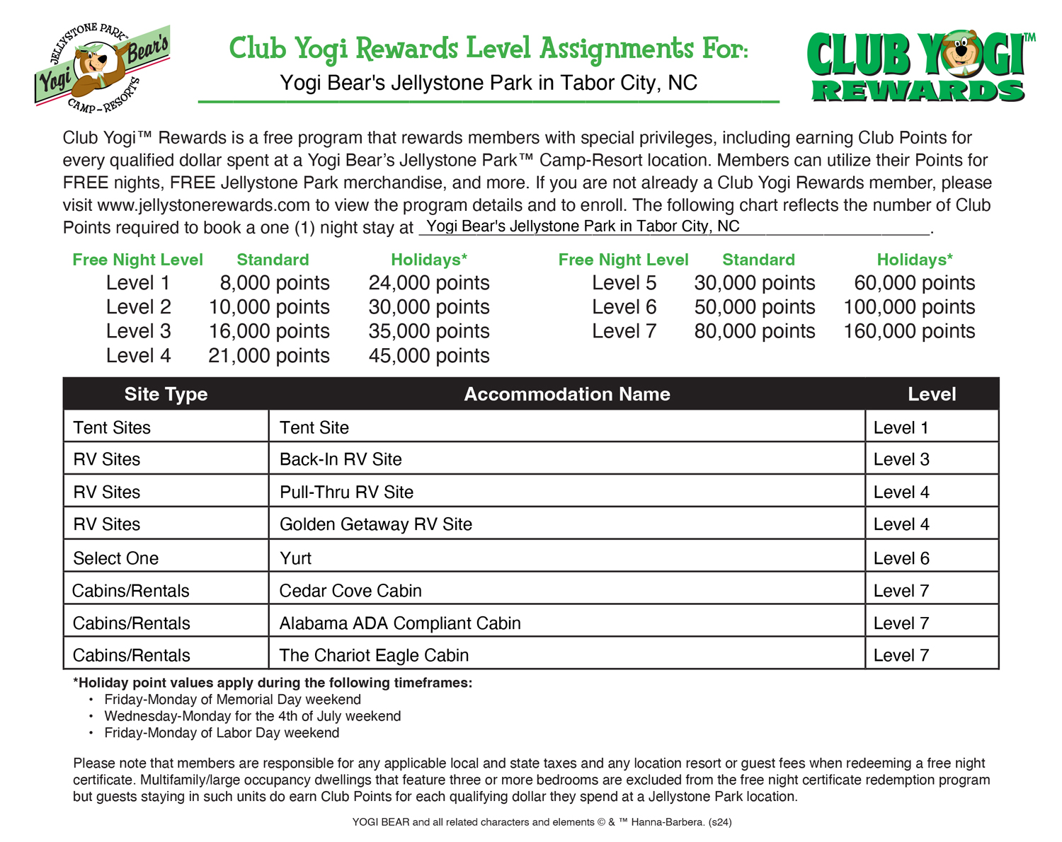 FREE Program for Jellystone Park Guests