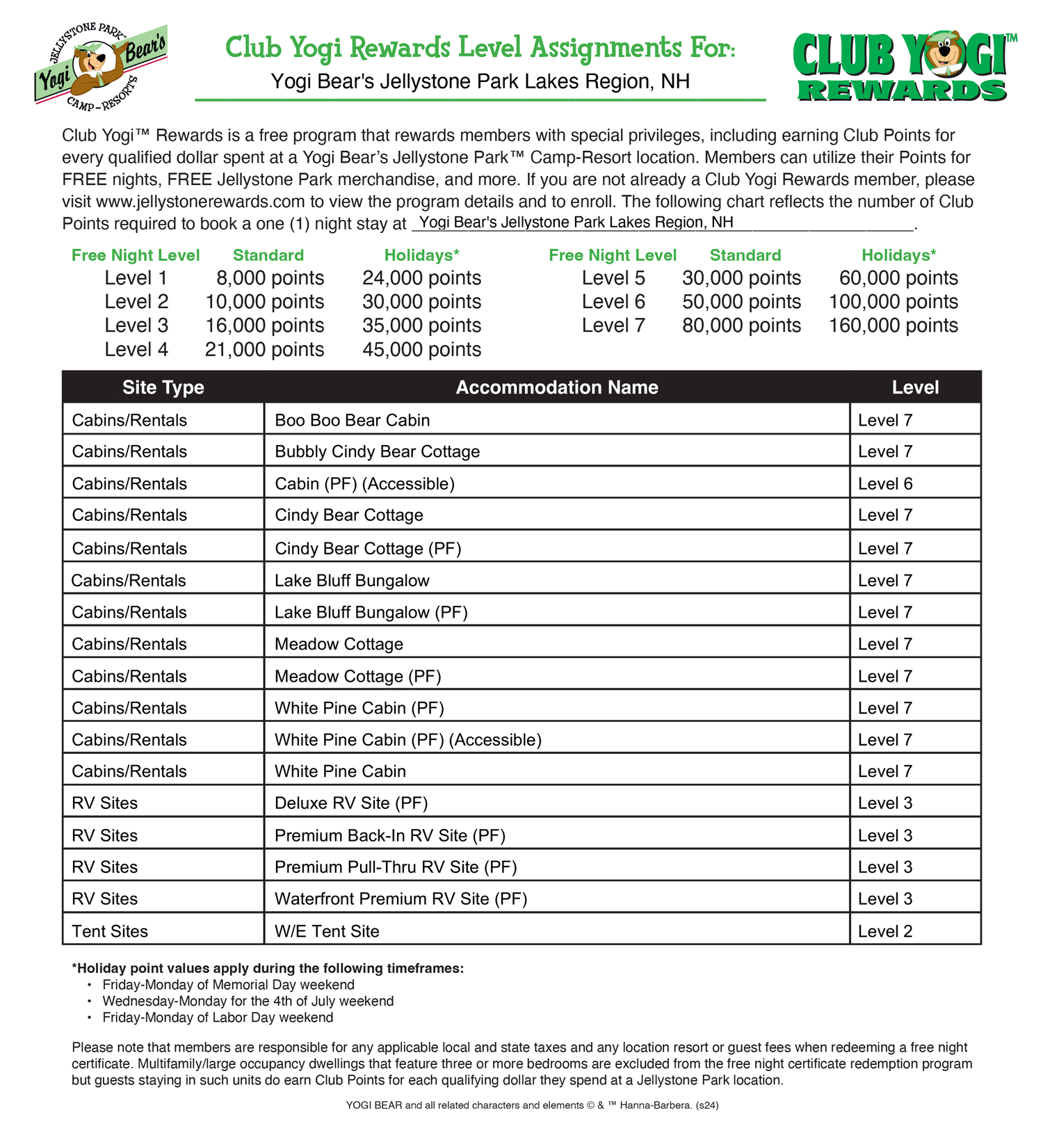 FREE Program for Jellystone Park Guests