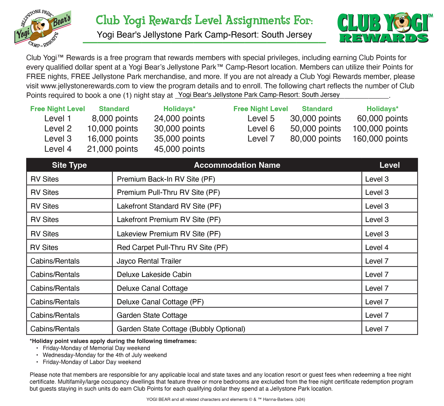 FREE Program for Jellystone Park Guests