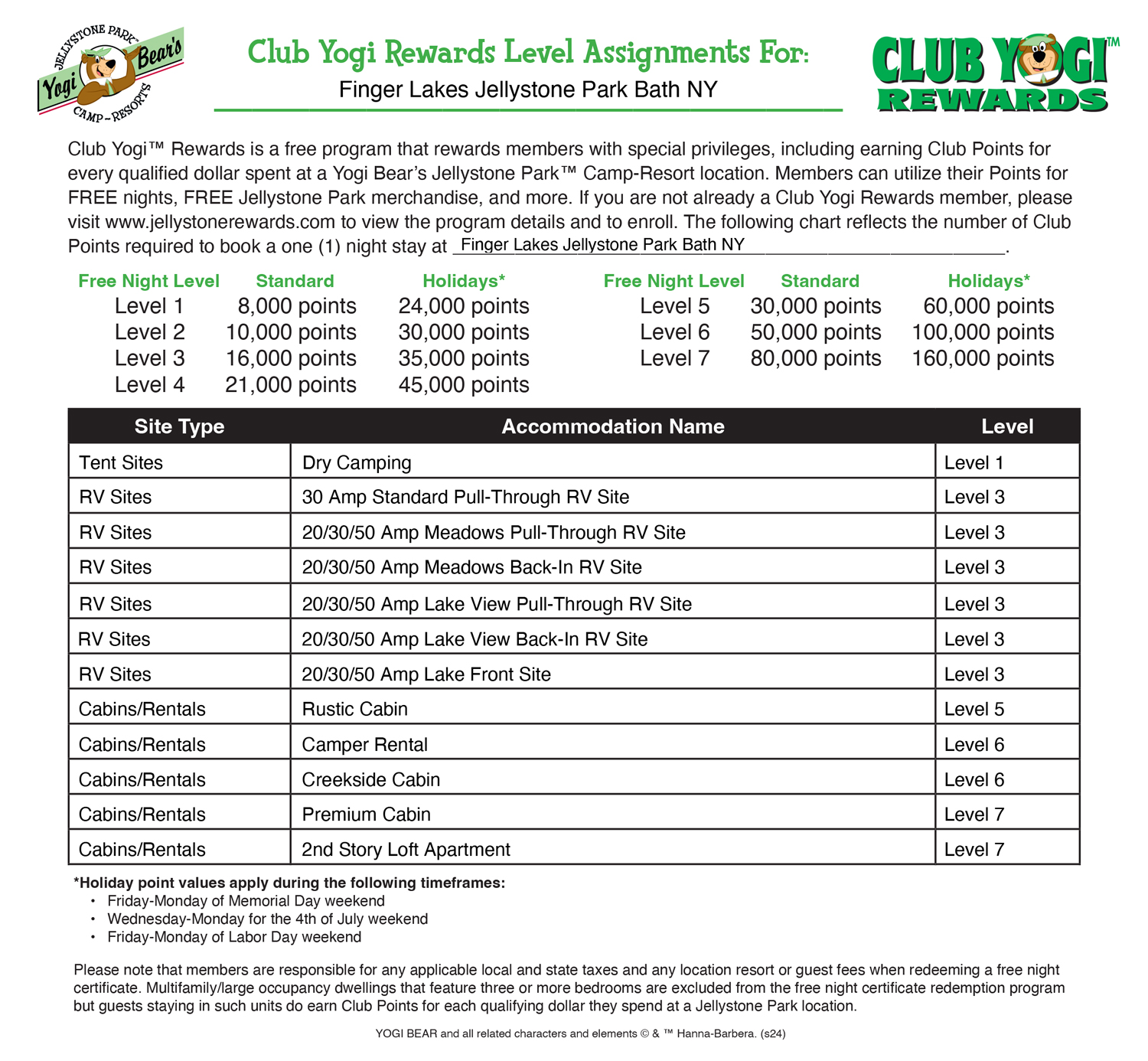 FREE Program for Jellystone Park Guests