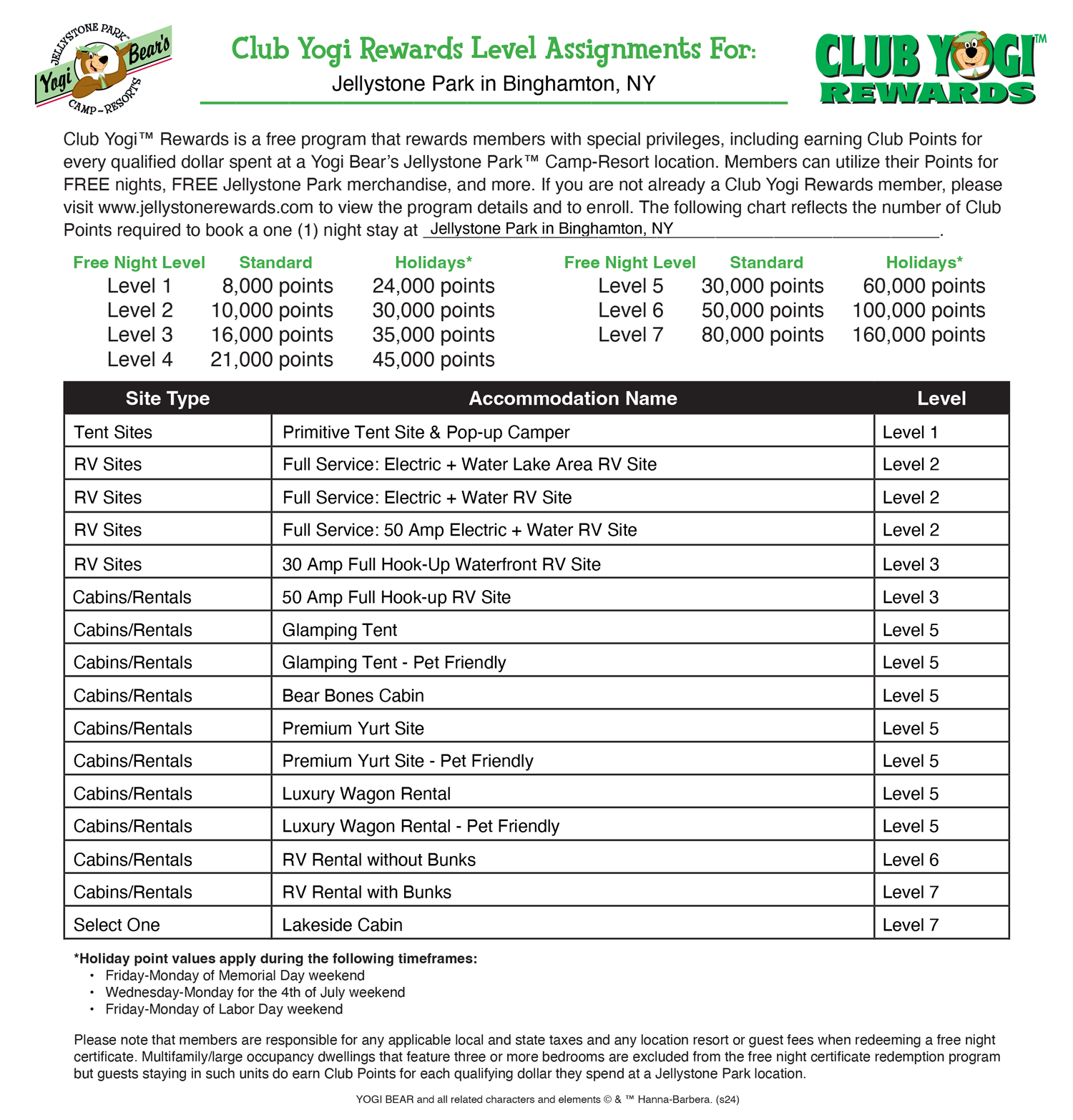 FREE Program for Jellystone Park Guests