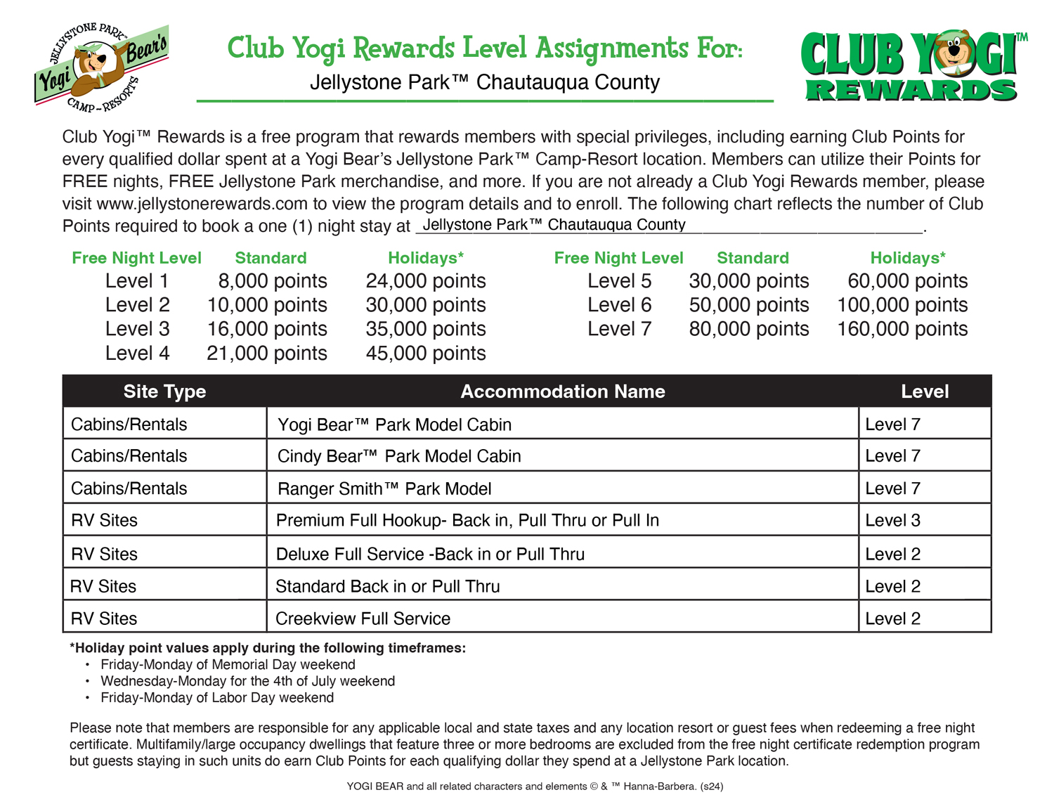 FREE Program for Jellystone Park Guests