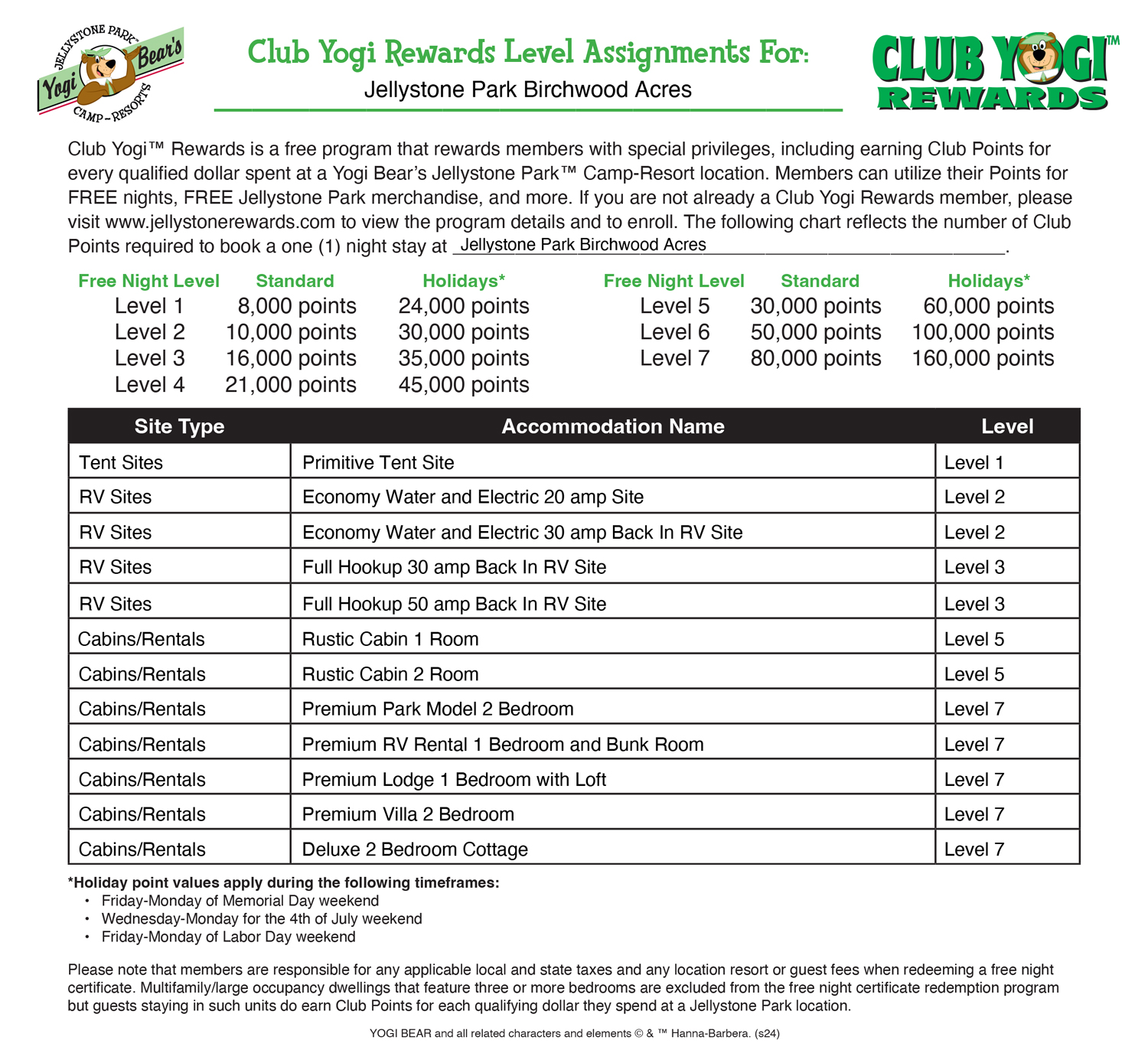 FREE Program for Jellystone Park Guests