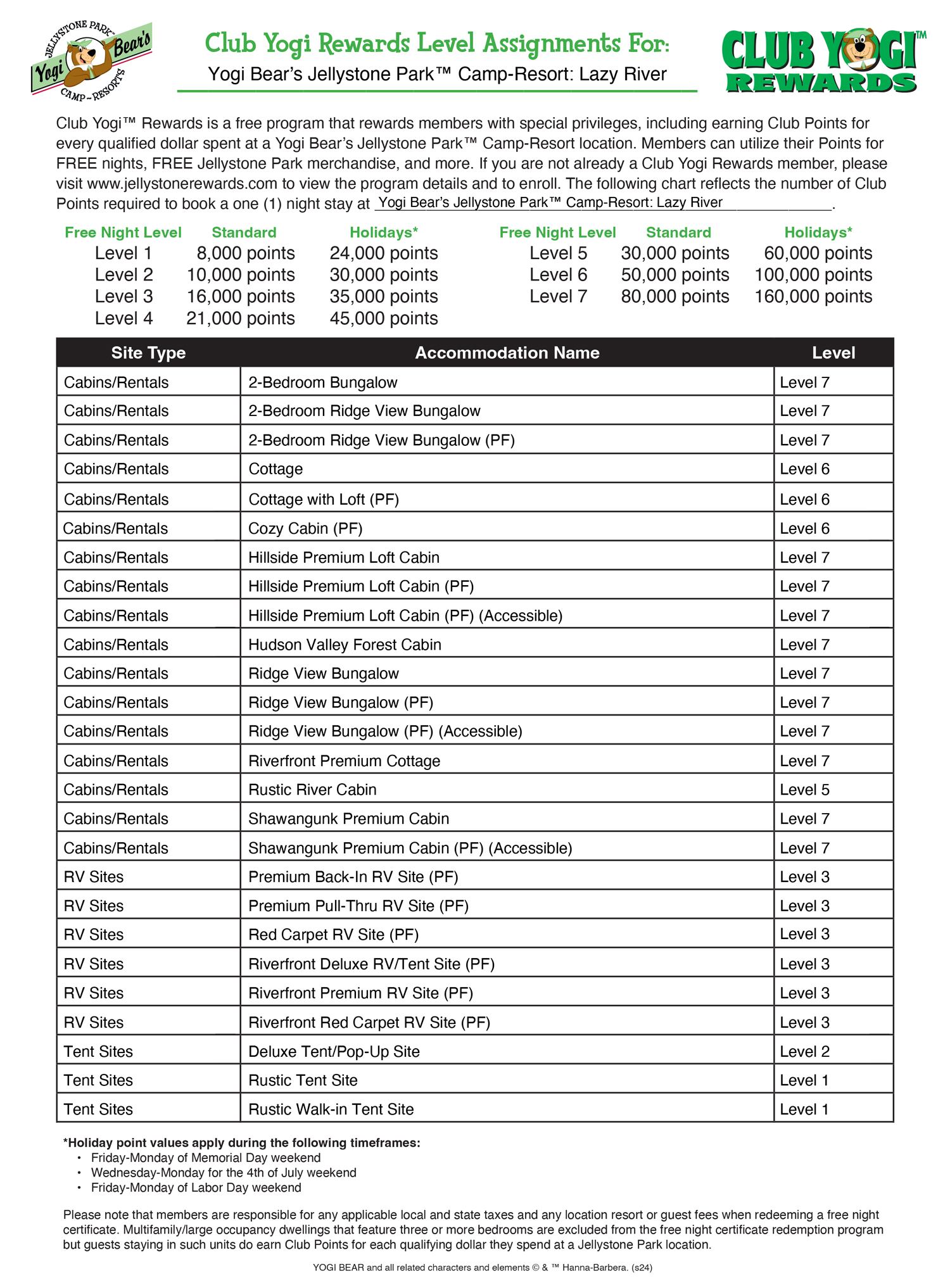 FREE Program for Jellystone Park Guests