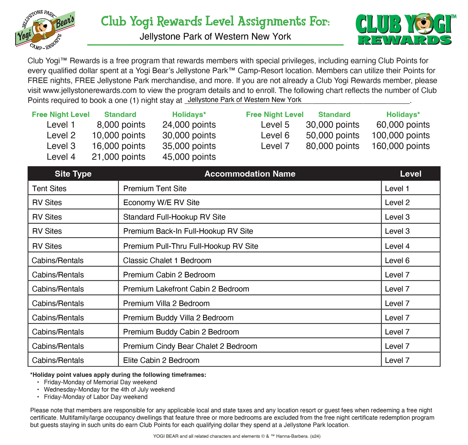 FREE Program for Jellystone Park Guests