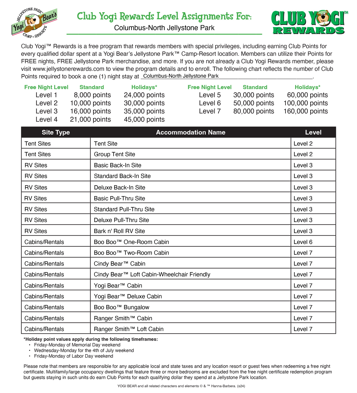 FREE Program for Jellystone Park Guests