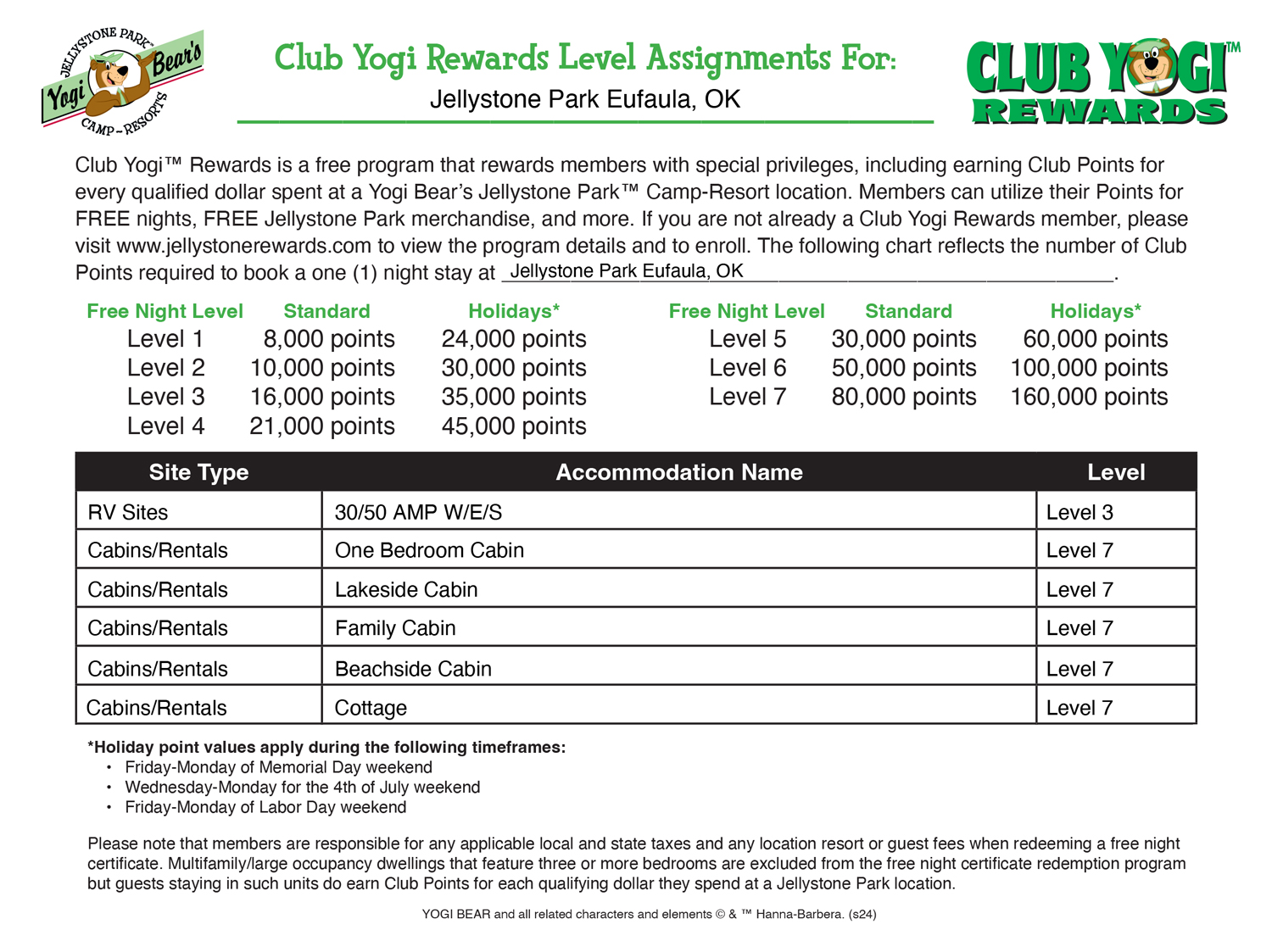 FREE Program for Jellystone Park Guests