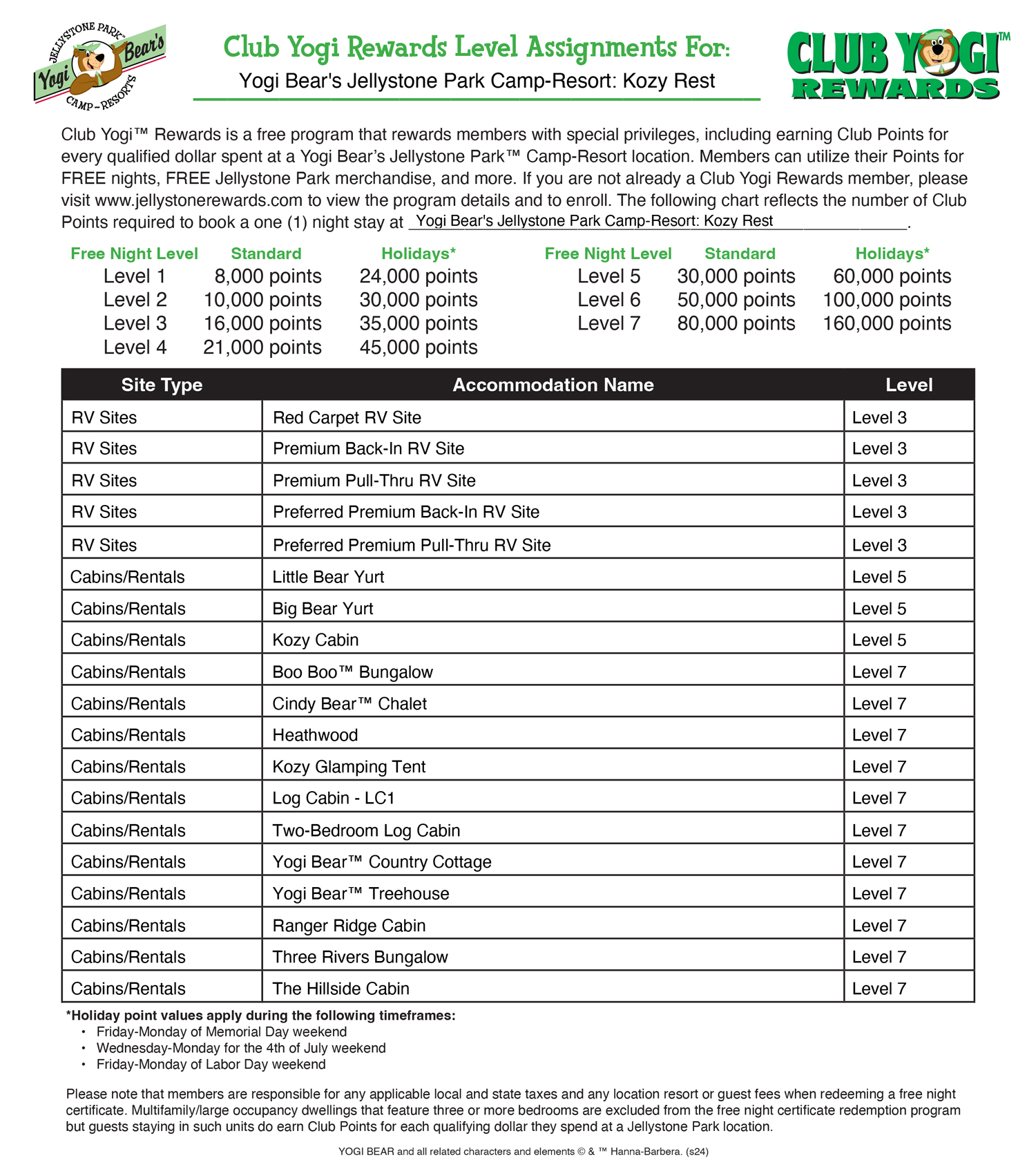 FREE Program for Jellystone Park Guests