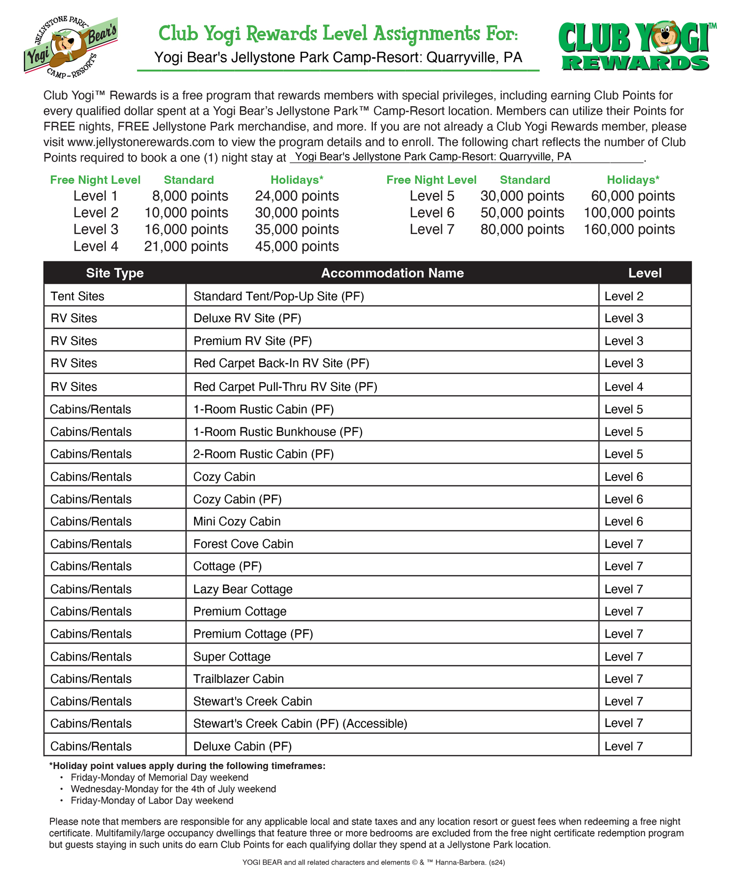 FREE Program for Jellystone Park Guests
