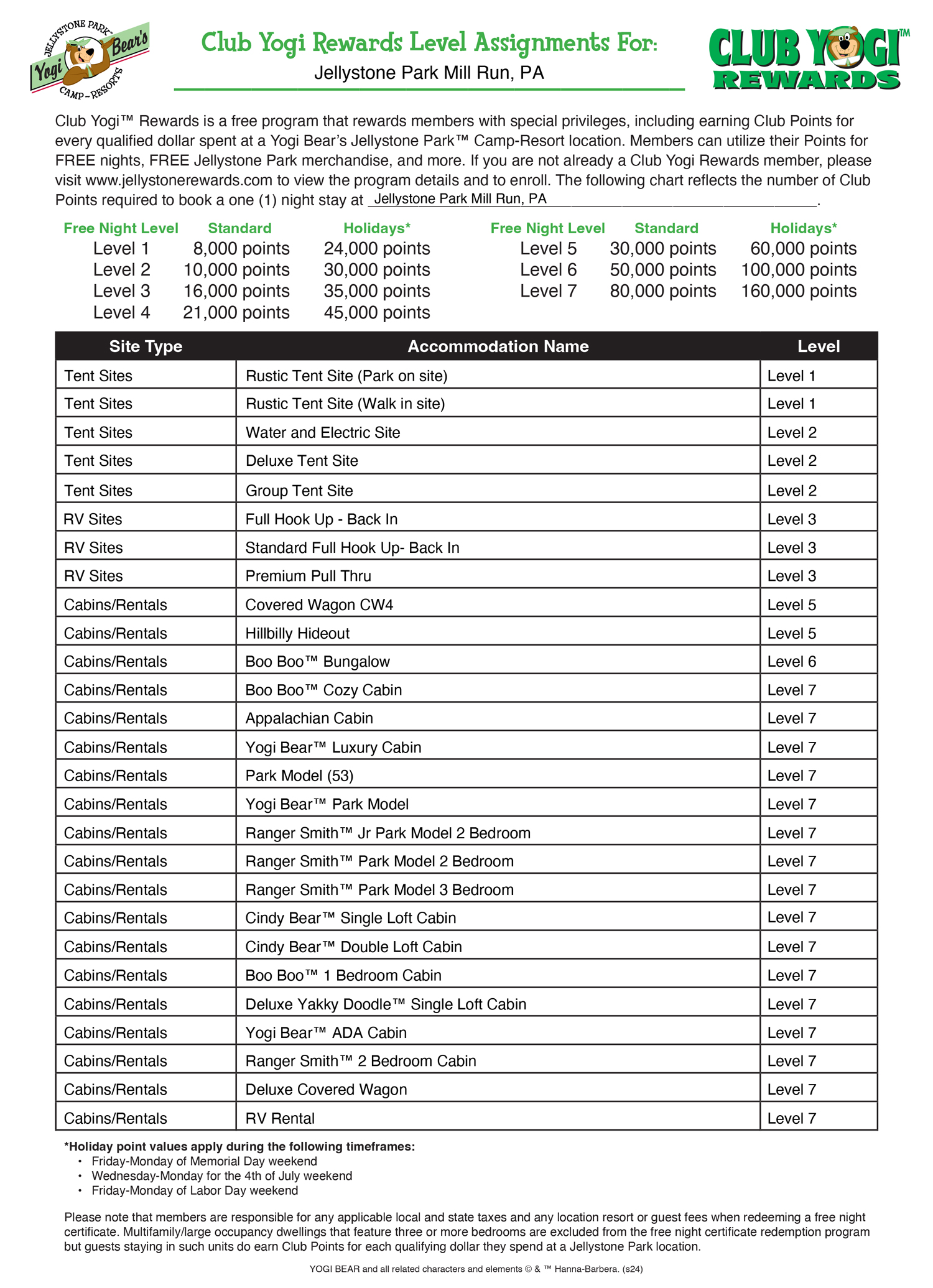 FREE Program for Jellystone Park Guests