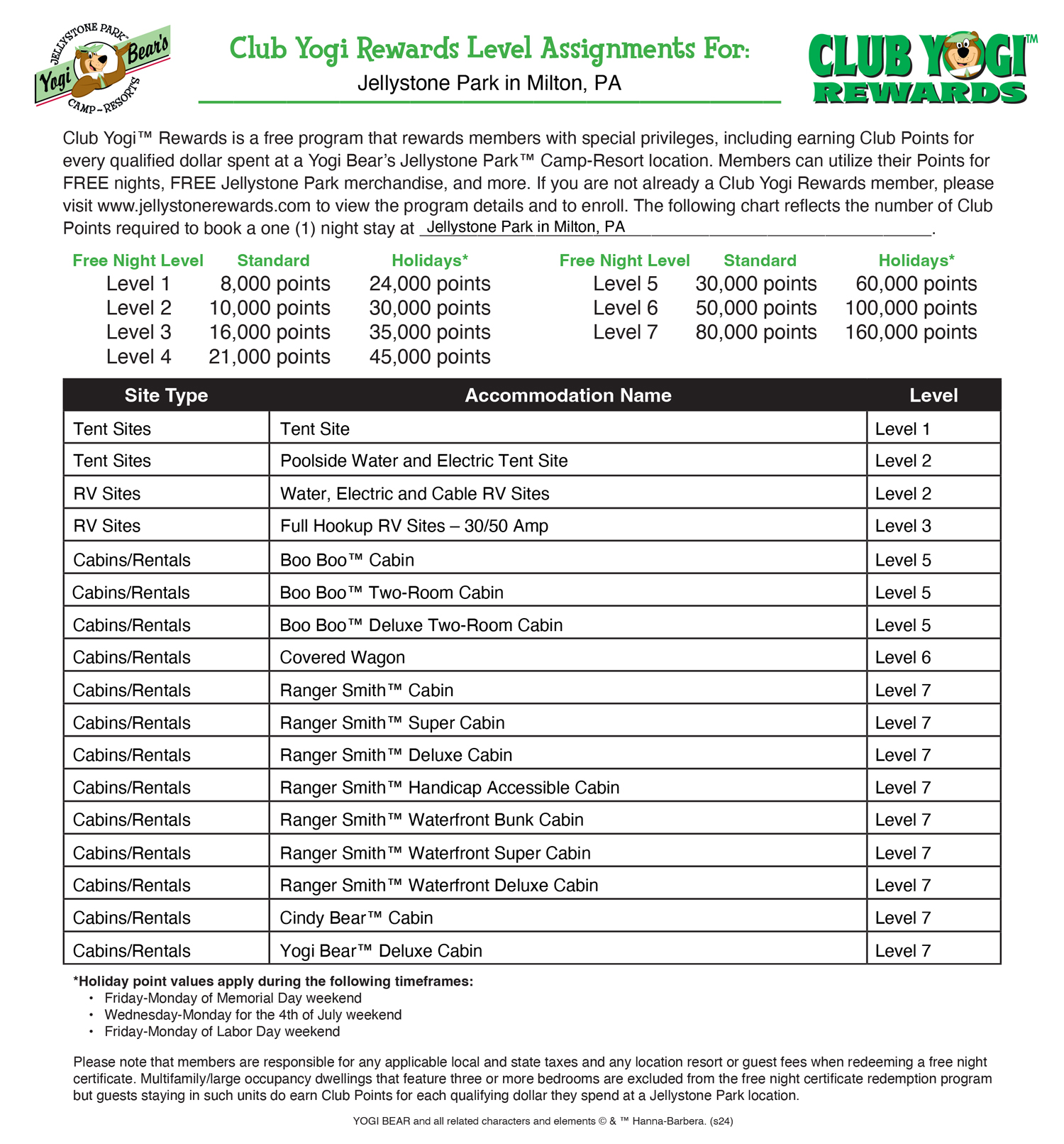 FREE Program for Jellystone Park Guests