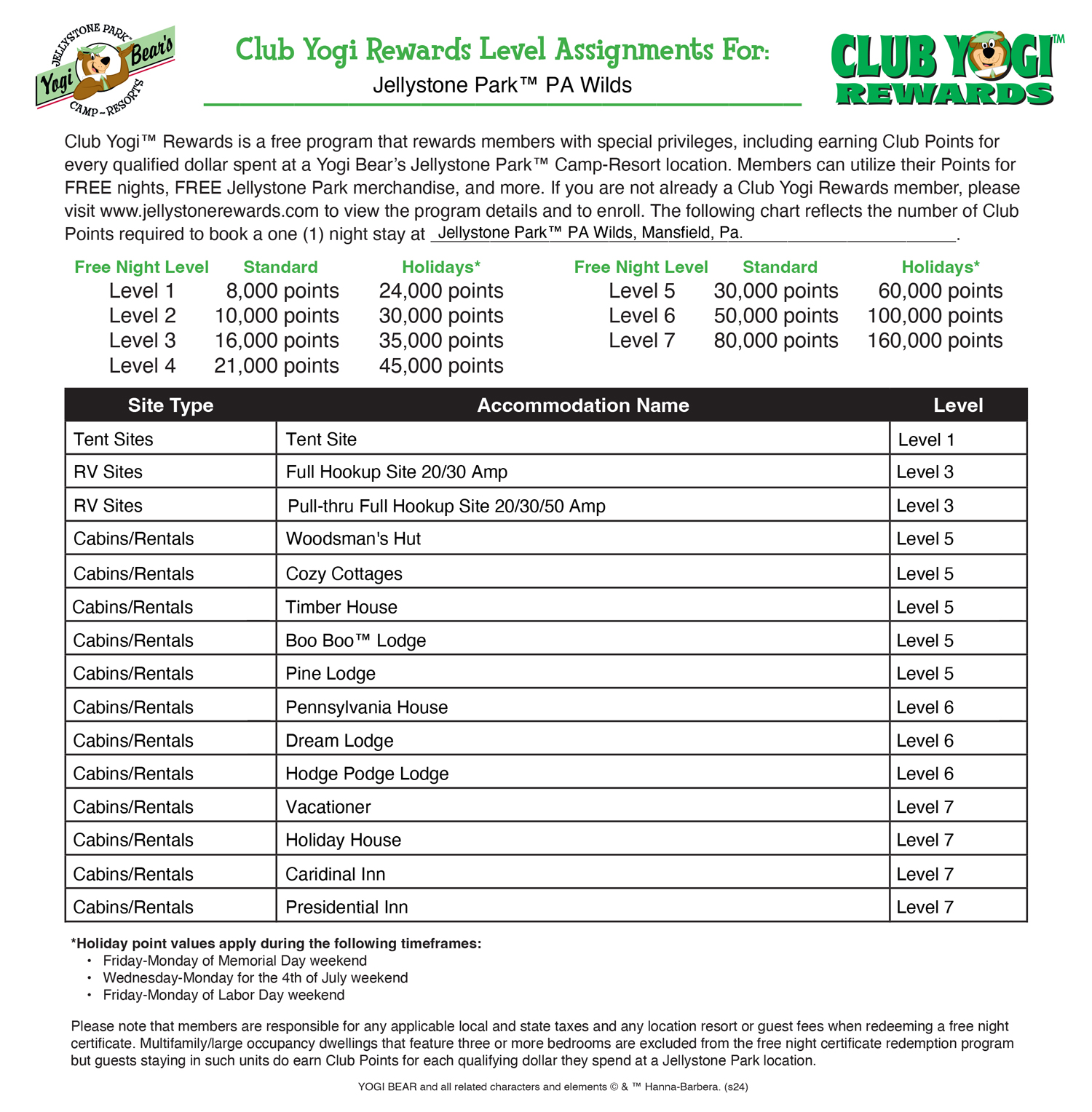 FREE Program for Jellystone Park Guests