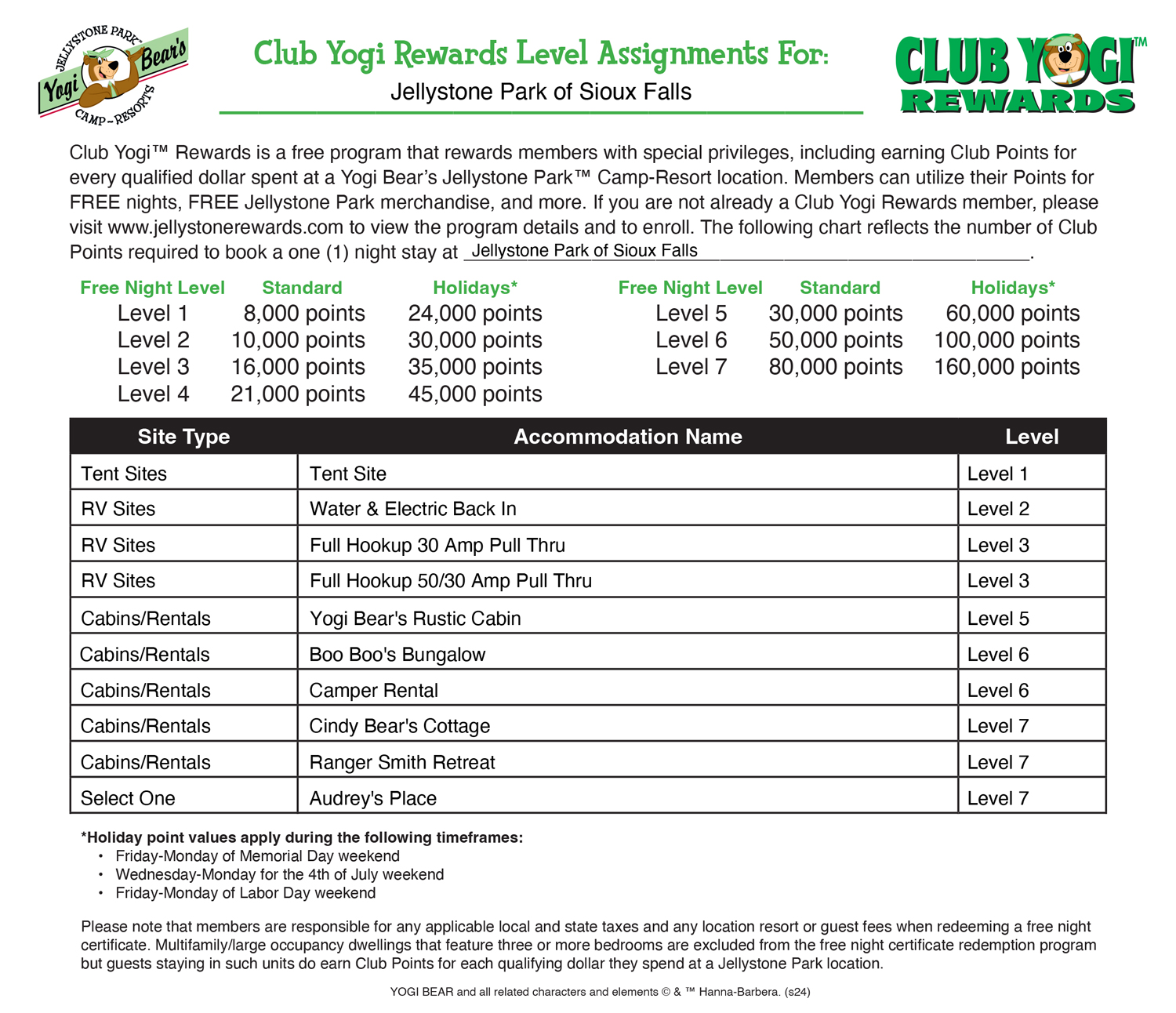 FREE Program for Jellystone Park Guests