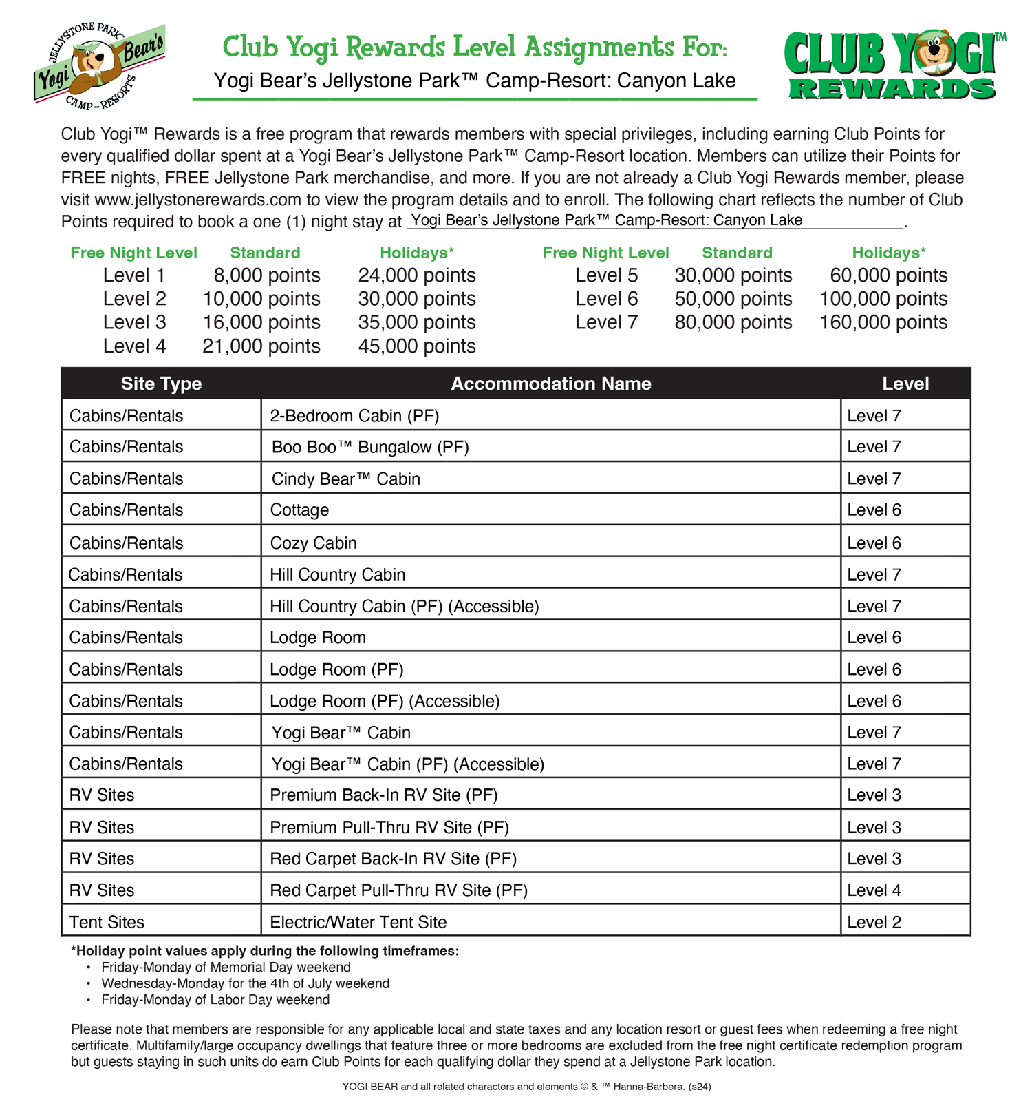 FREE Program for Jellystone Park Guests