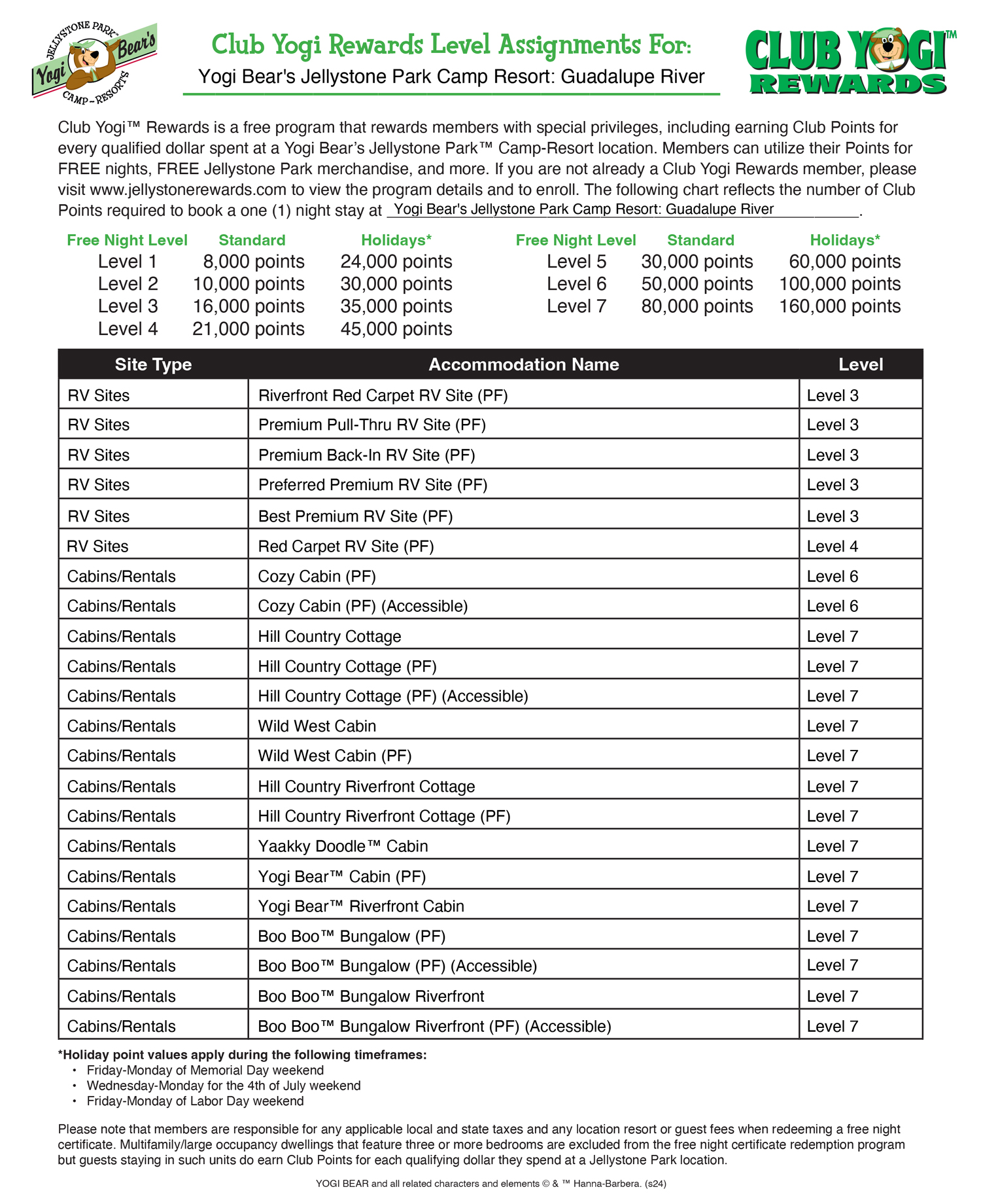 FREE Program for Jellystone Park Guests
