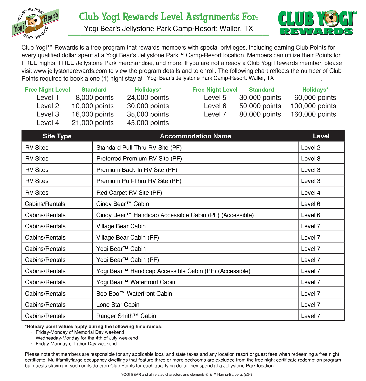 FREE Program for Jellystone Park Guests