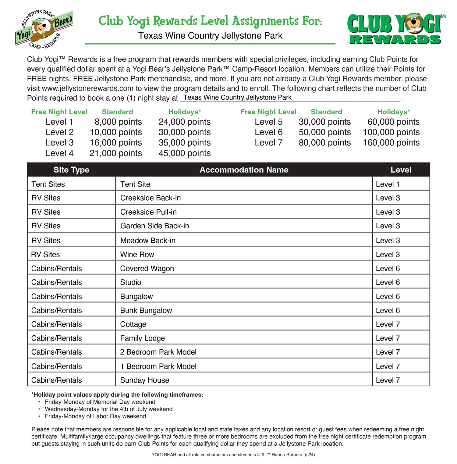 FREE Program for Jellystone Park Guests