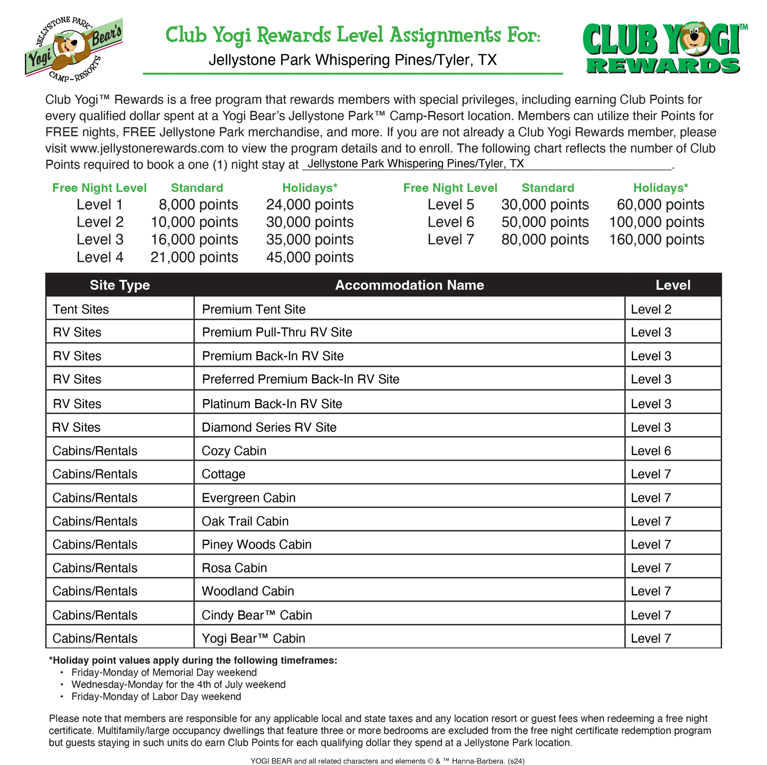 FREE Program for Jellystone Park Guests