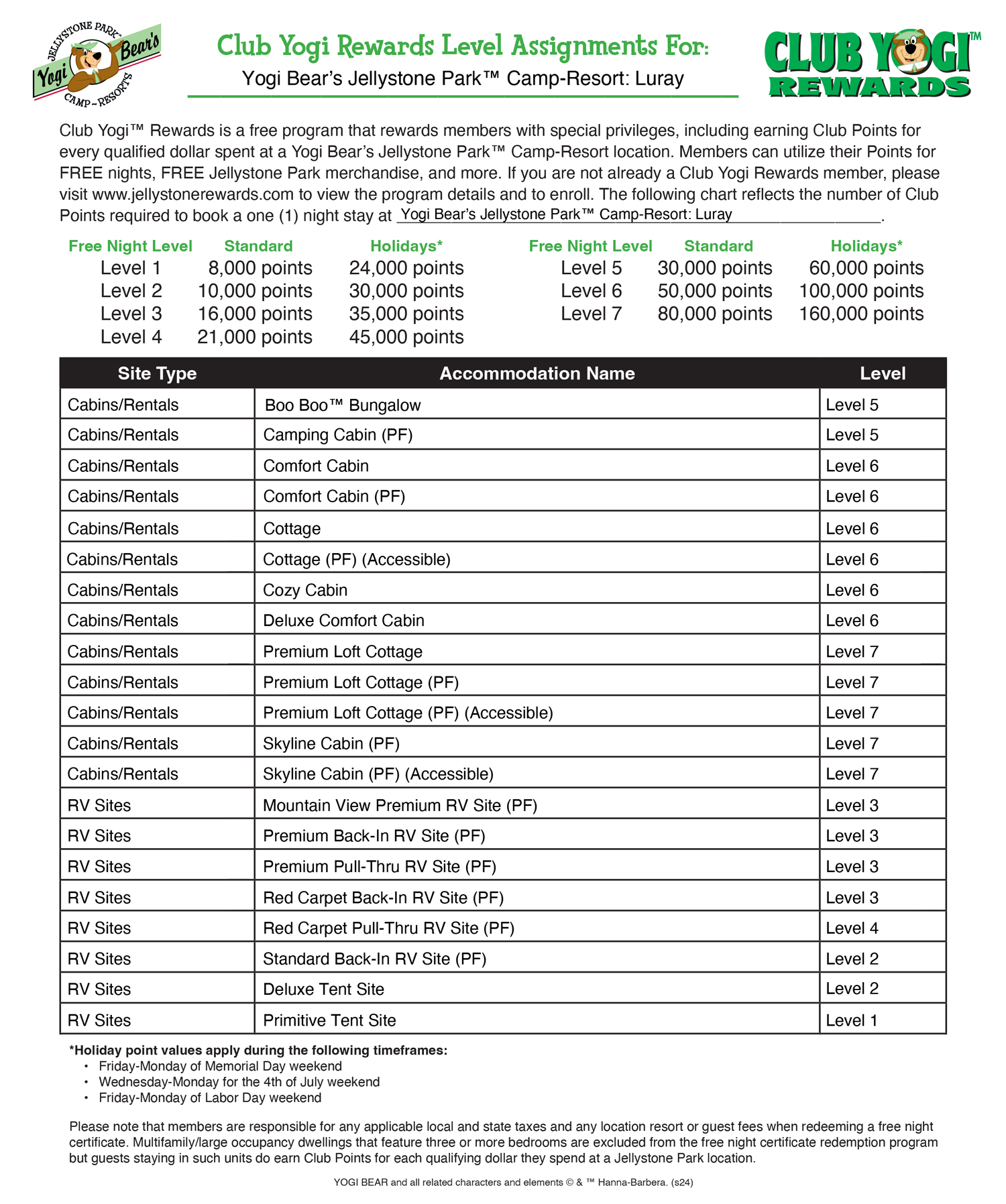 FREE Program for Jellystone Park Guests