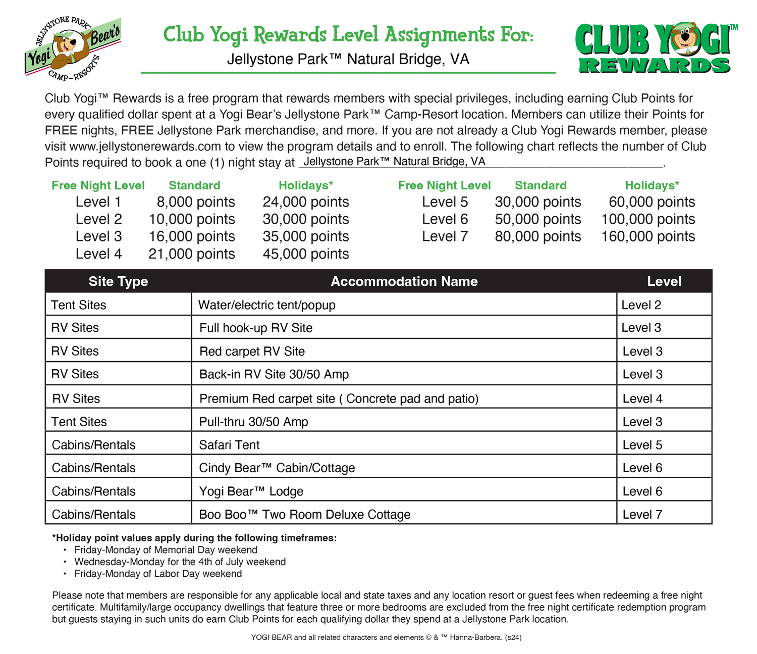 FREE Program for Jellystone Park Guests