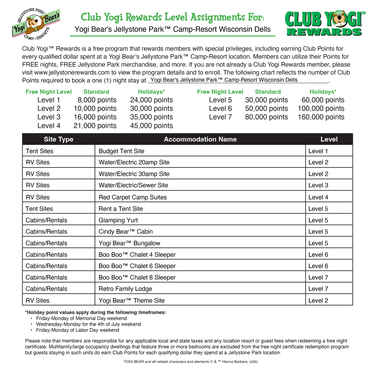 FREE Program for Jellystone Park Guests