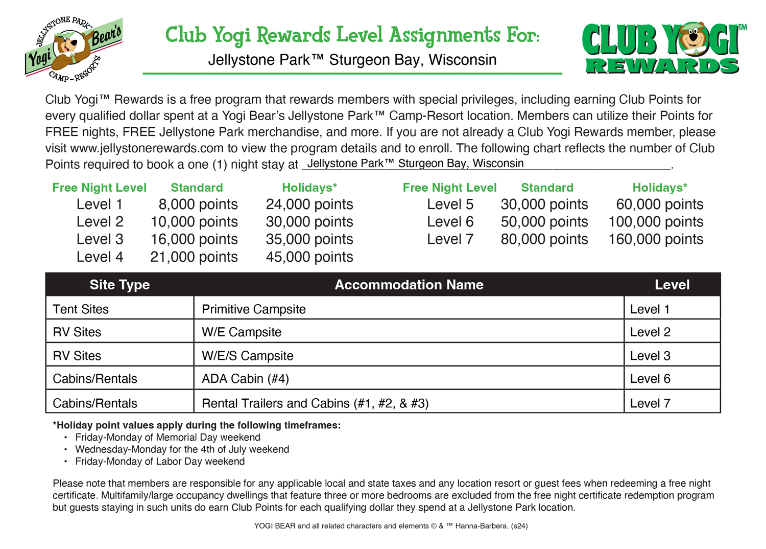 FREE Program for Jellystone Park Guests