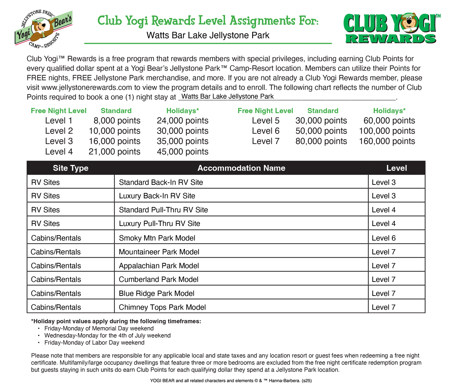 FREE Program for Jellystone Park Guests