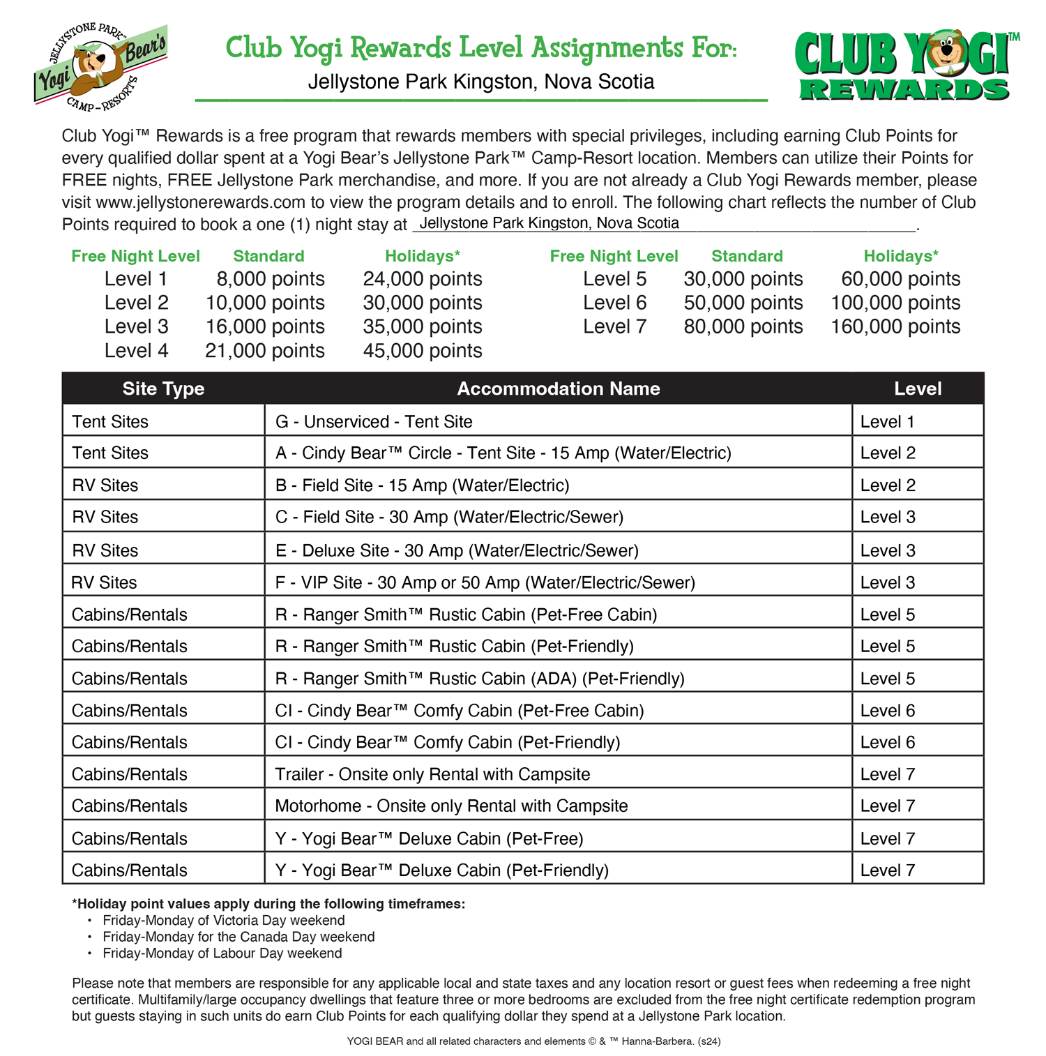FREE Program for Jellystone Park Guests
