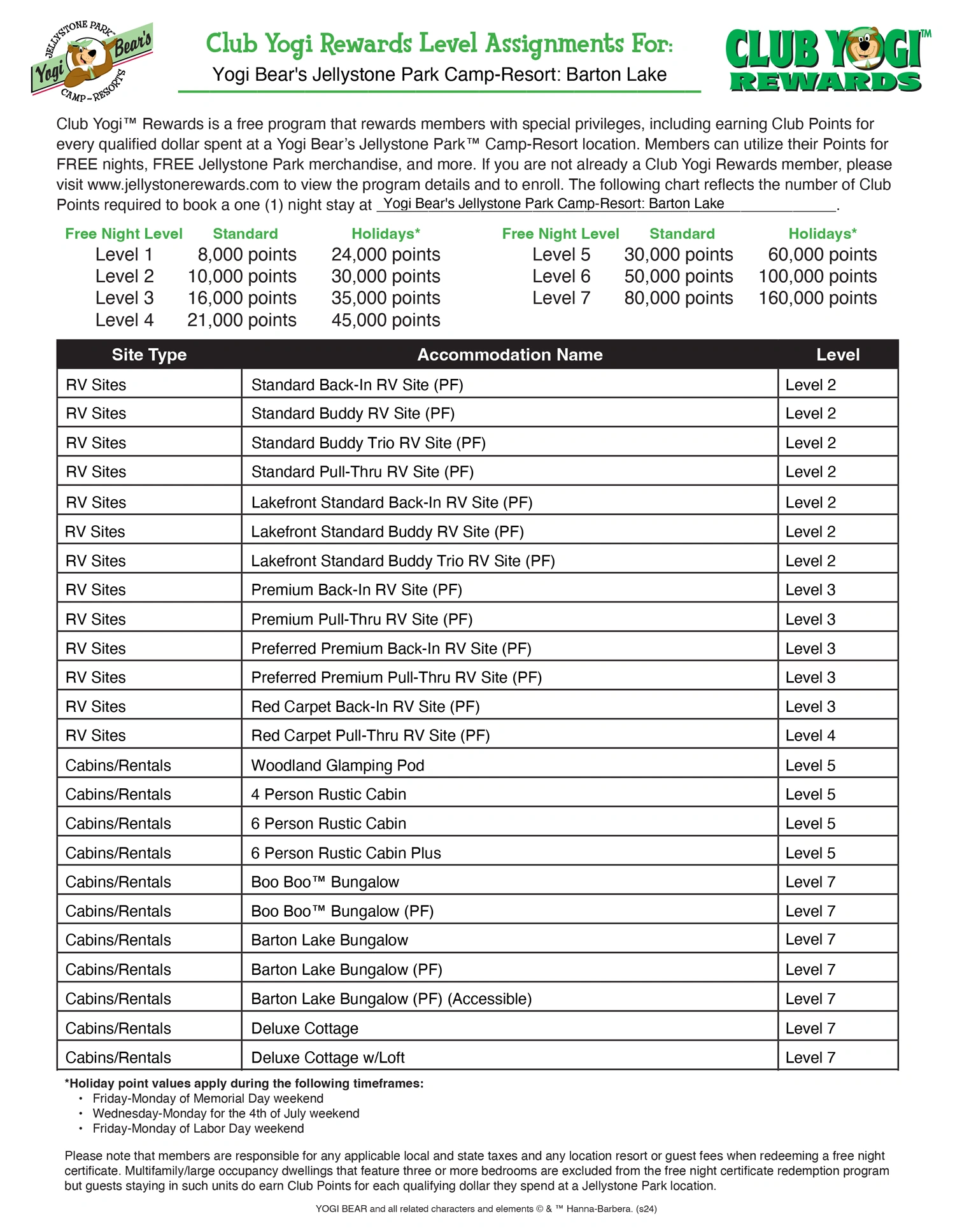 FREE Program for Jellystone Park Guests