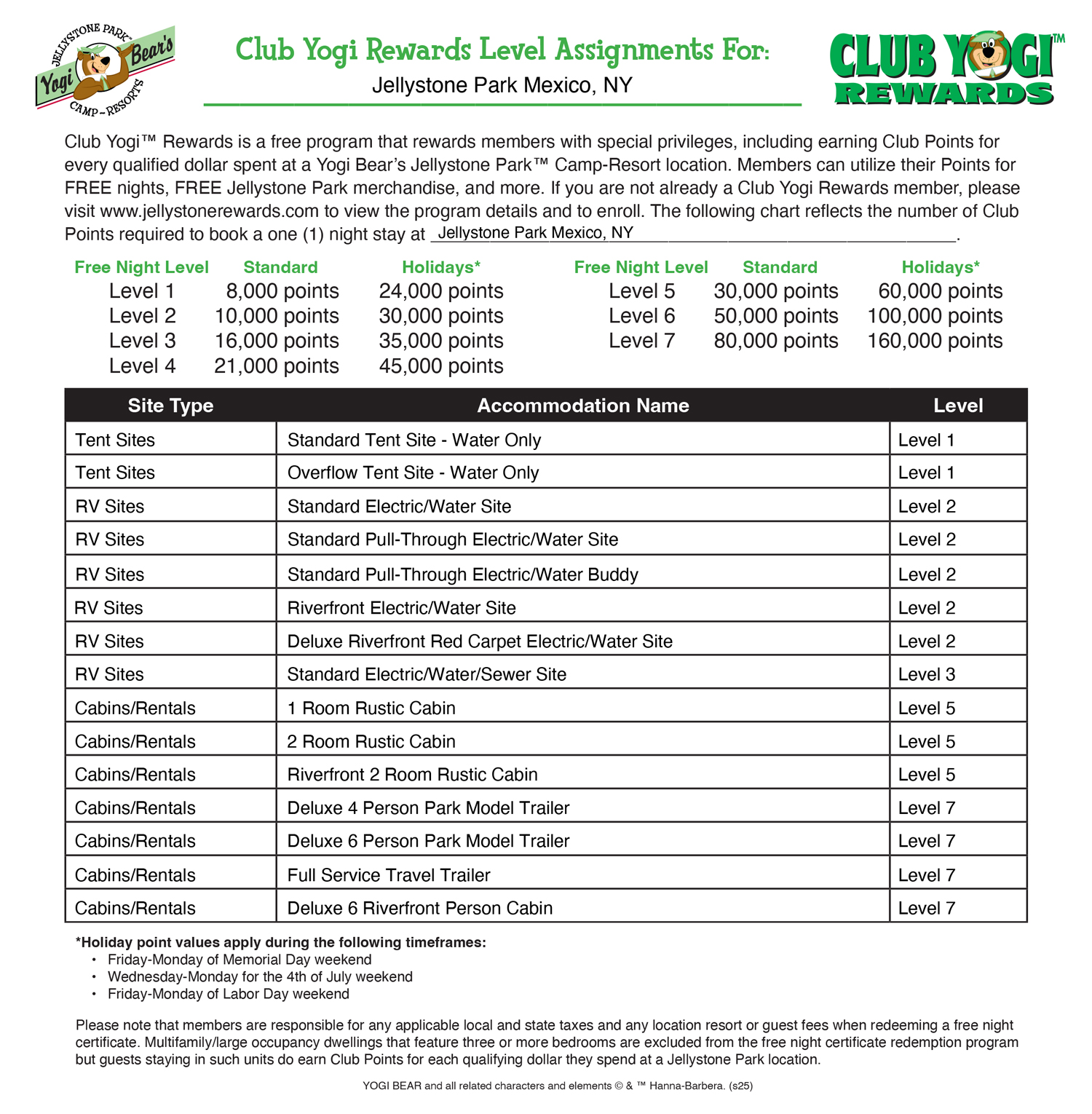 FREE Program for Jellystone Park Guests