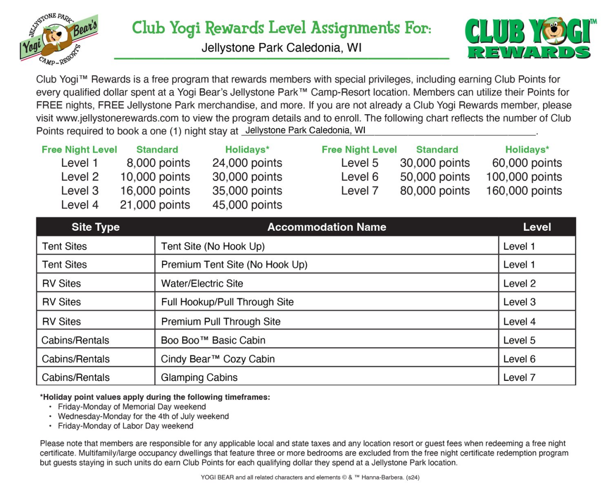FREE Program for Jellystone Park Guests