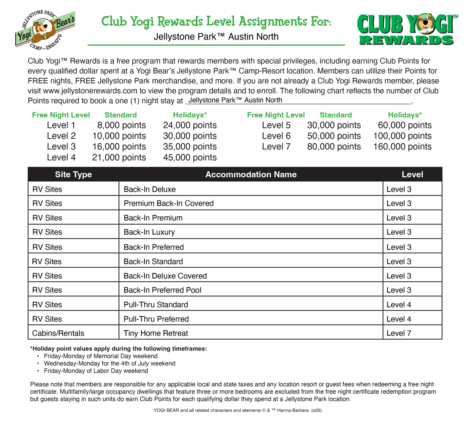 FREE Program for Jellystone Park Guests