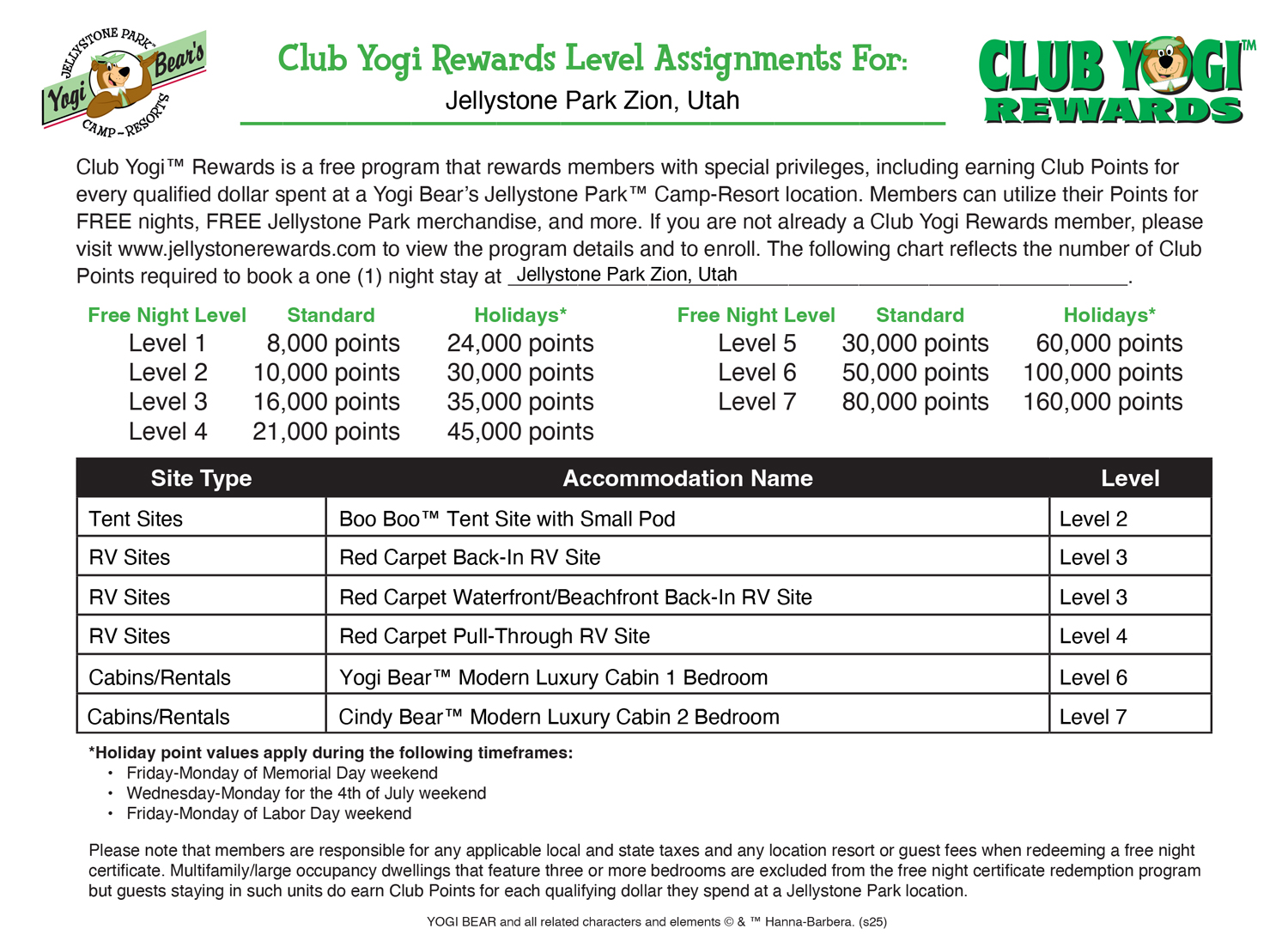 FREE Program for Jellystone Park Guests