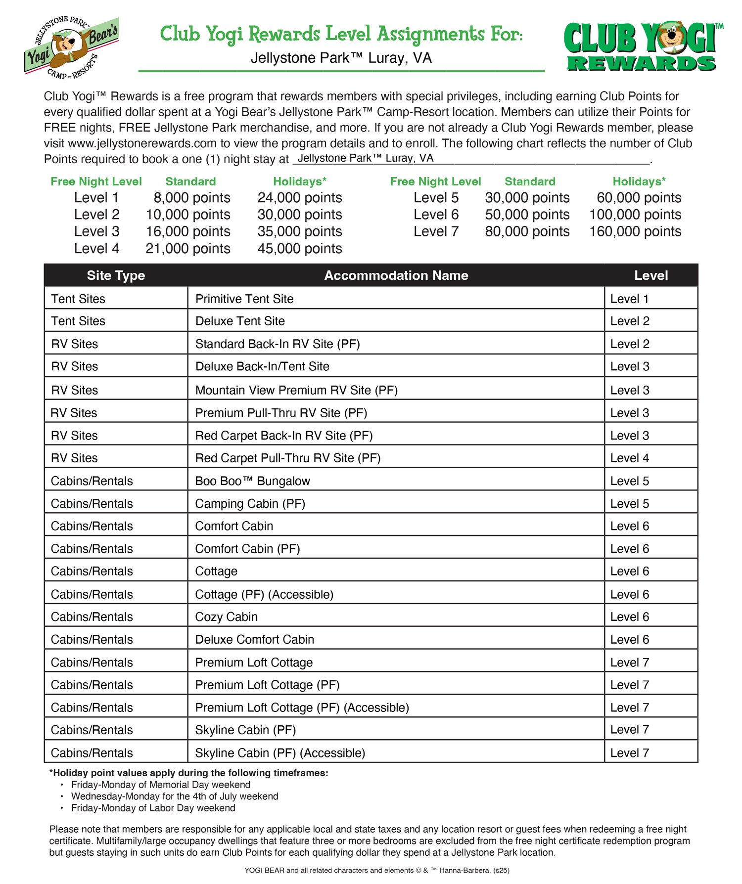 FREE Program for Jellystone Park Guests