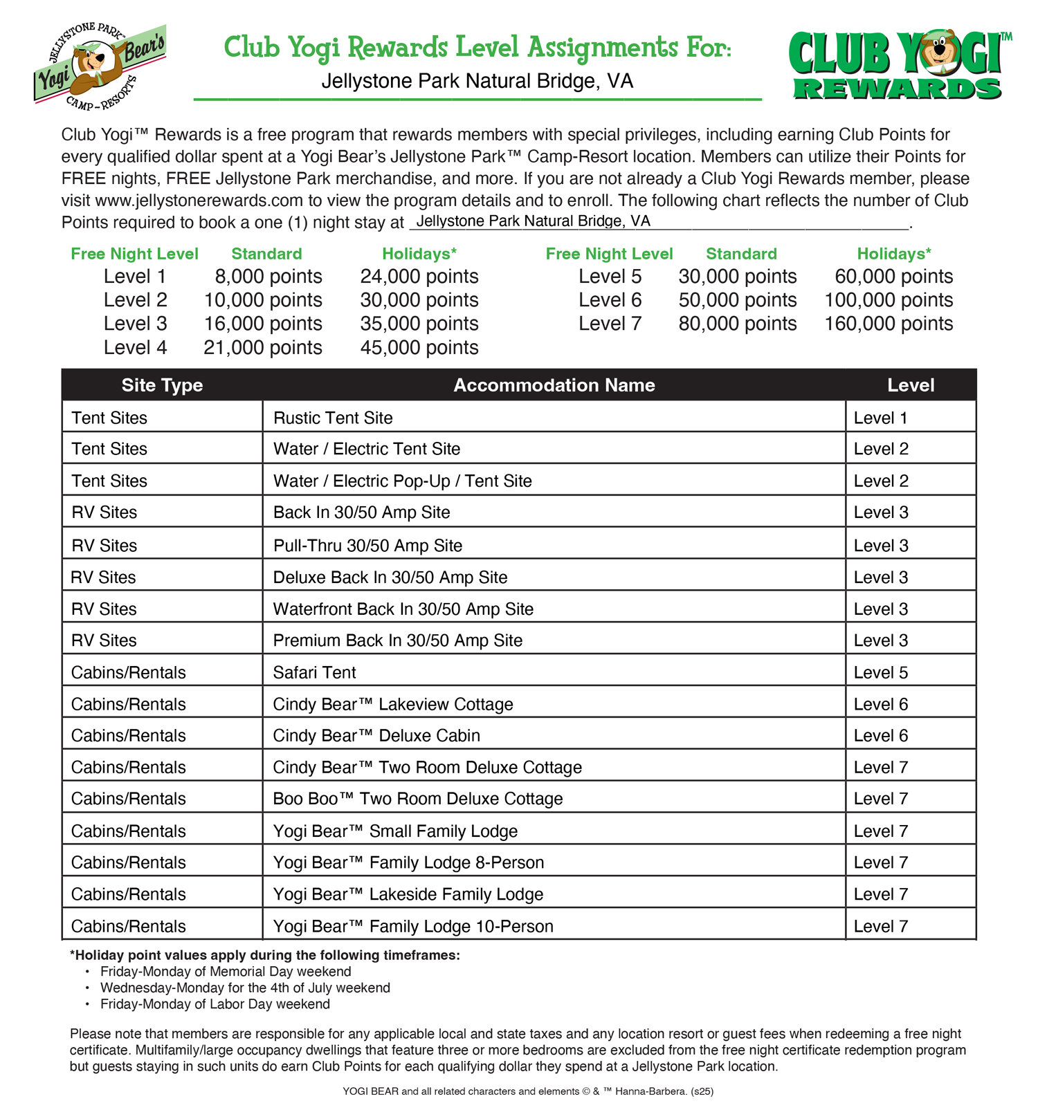 FREE Program for Jellystone Park Guests