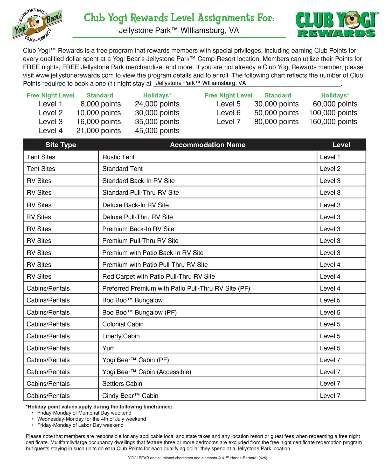 FREE Program for Jellystone Park Guests