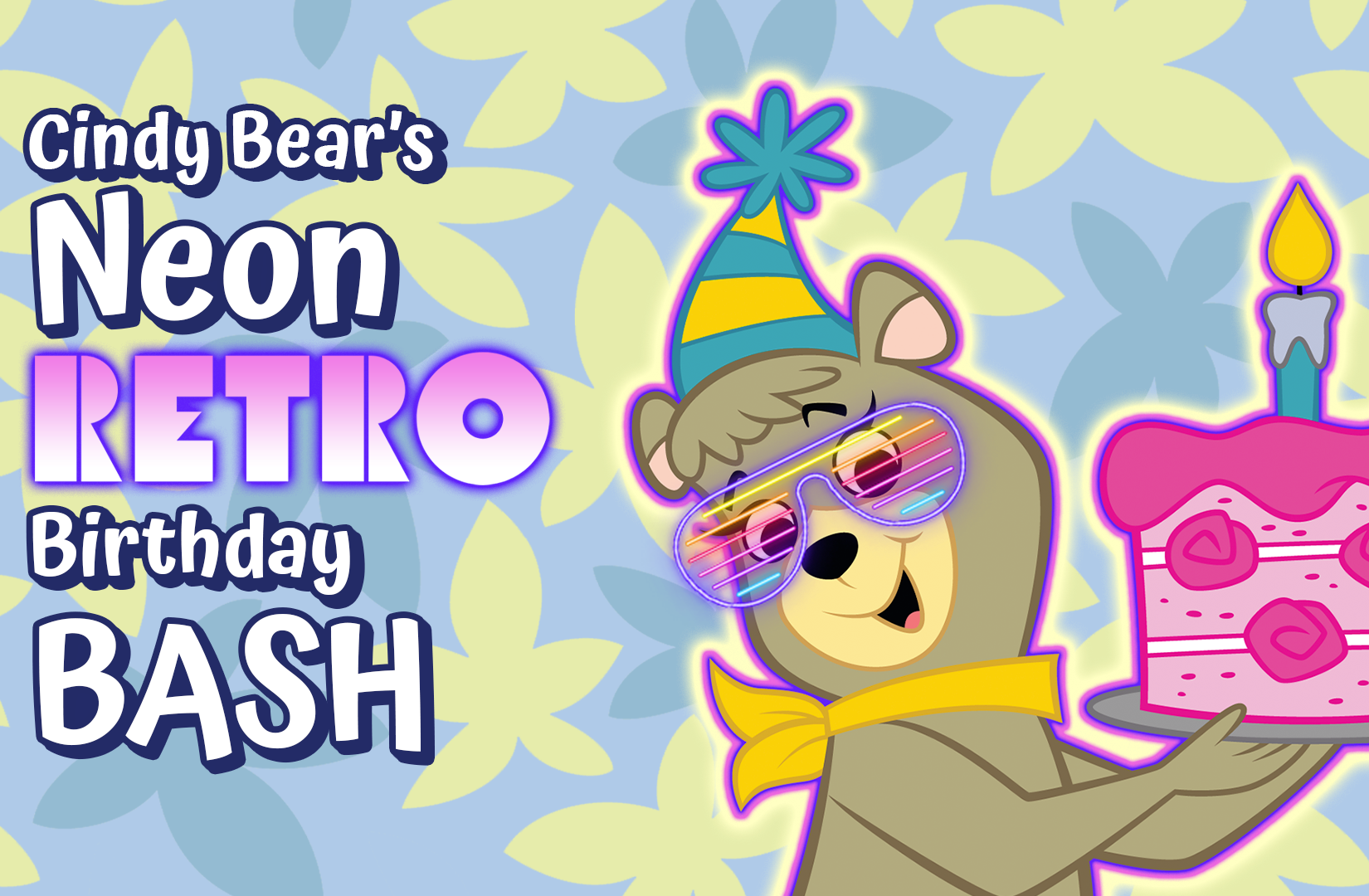 Cindy Bear™ Neon Retro Birthday Bash