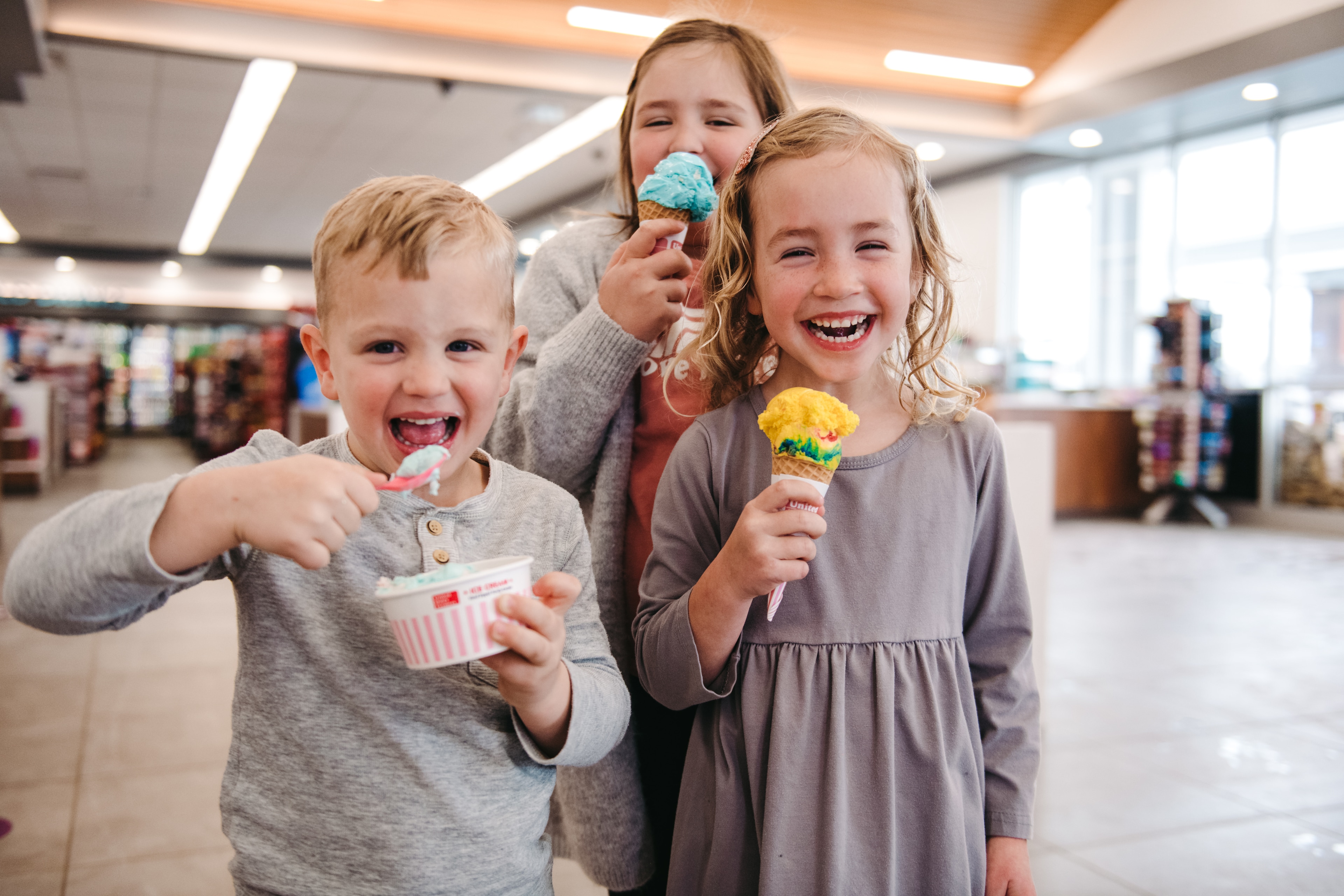Smiling Kids Eating UDF Ice Cream